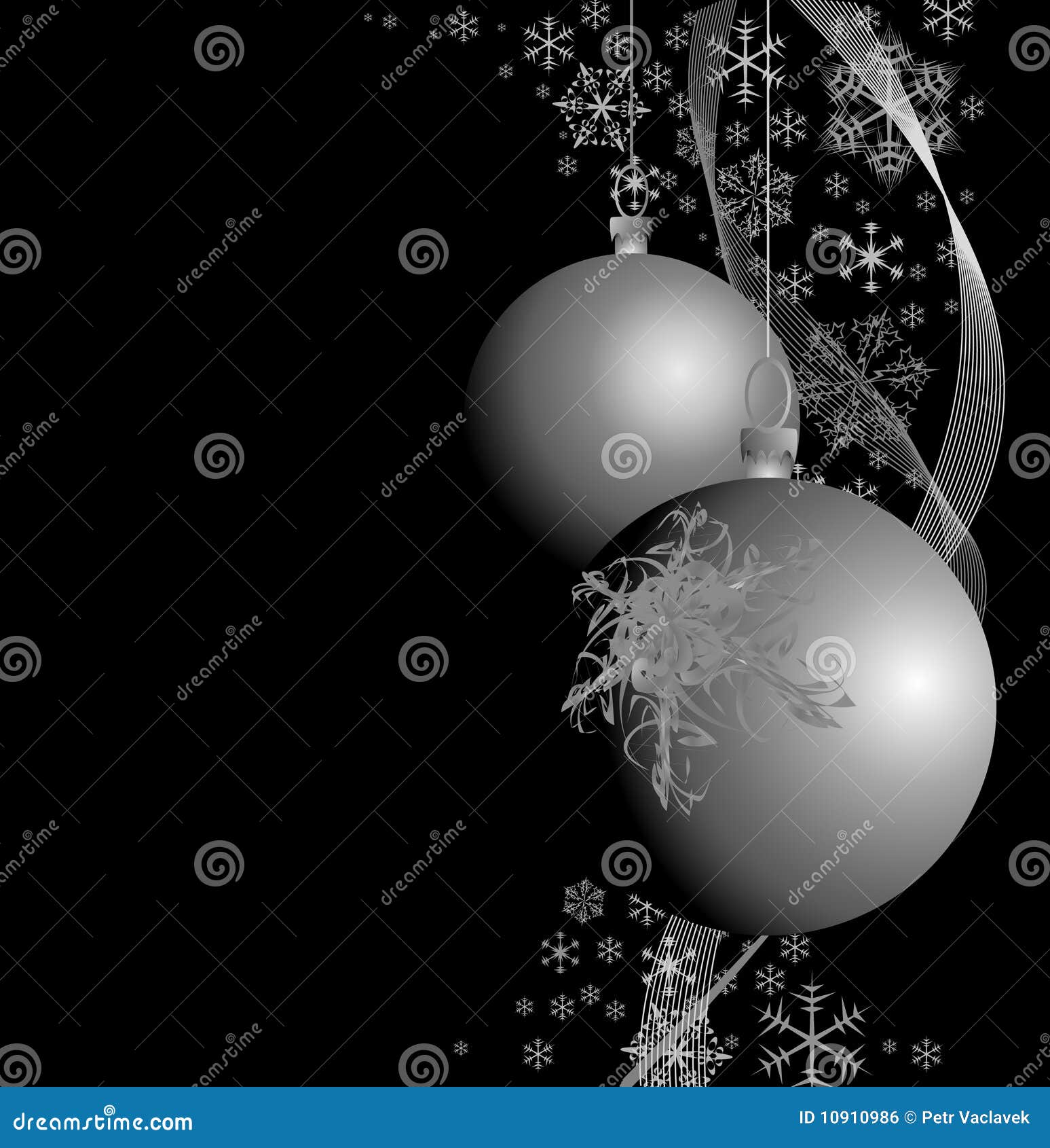 Silver Christmas Bulbs Royalty Free Stock Image Image 10910986