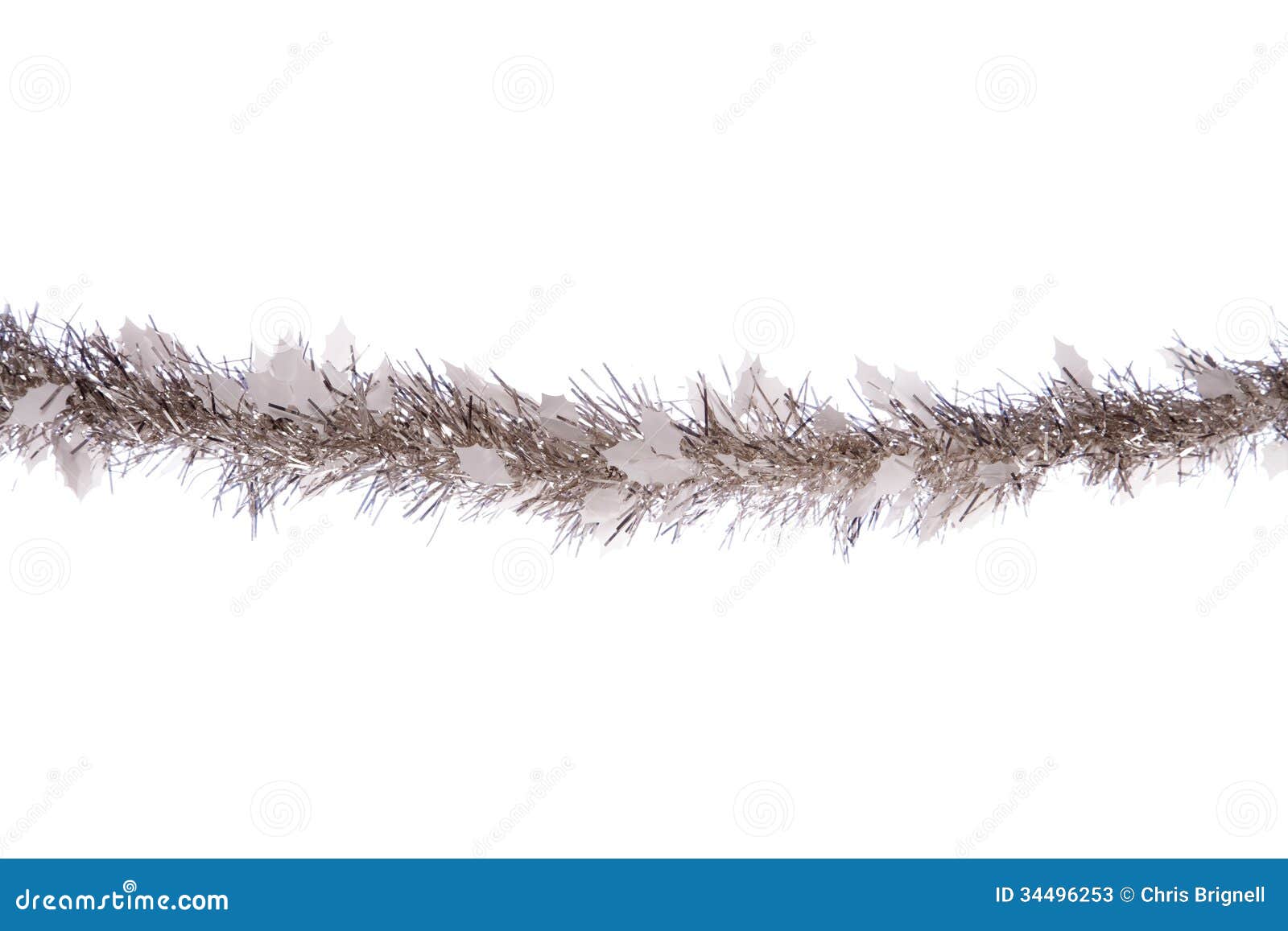 Silver Christmas Tinsel Isolated Stock Image Image of tinsel