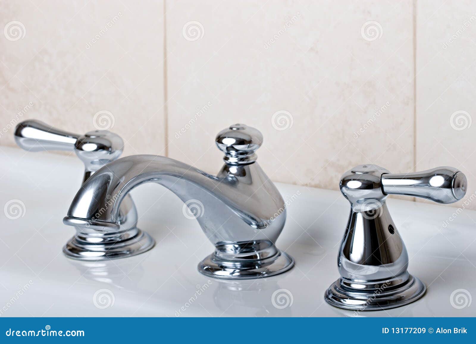 Silver Chrome Bathroom Tap Faucets Moden Style Stock Image Image of