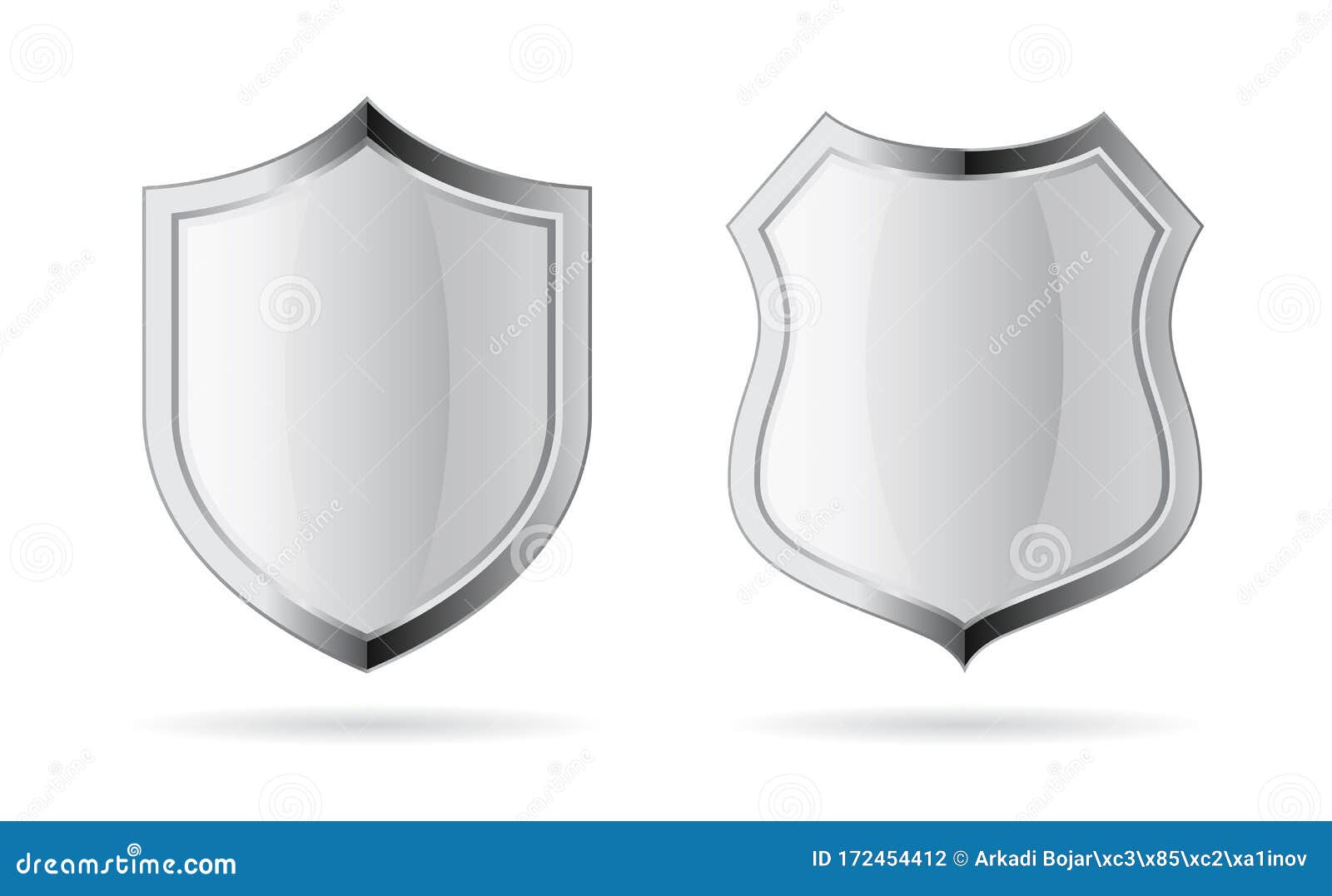 Silver Chrome Vector Shield Icon | CartoonDealer.com #172454412