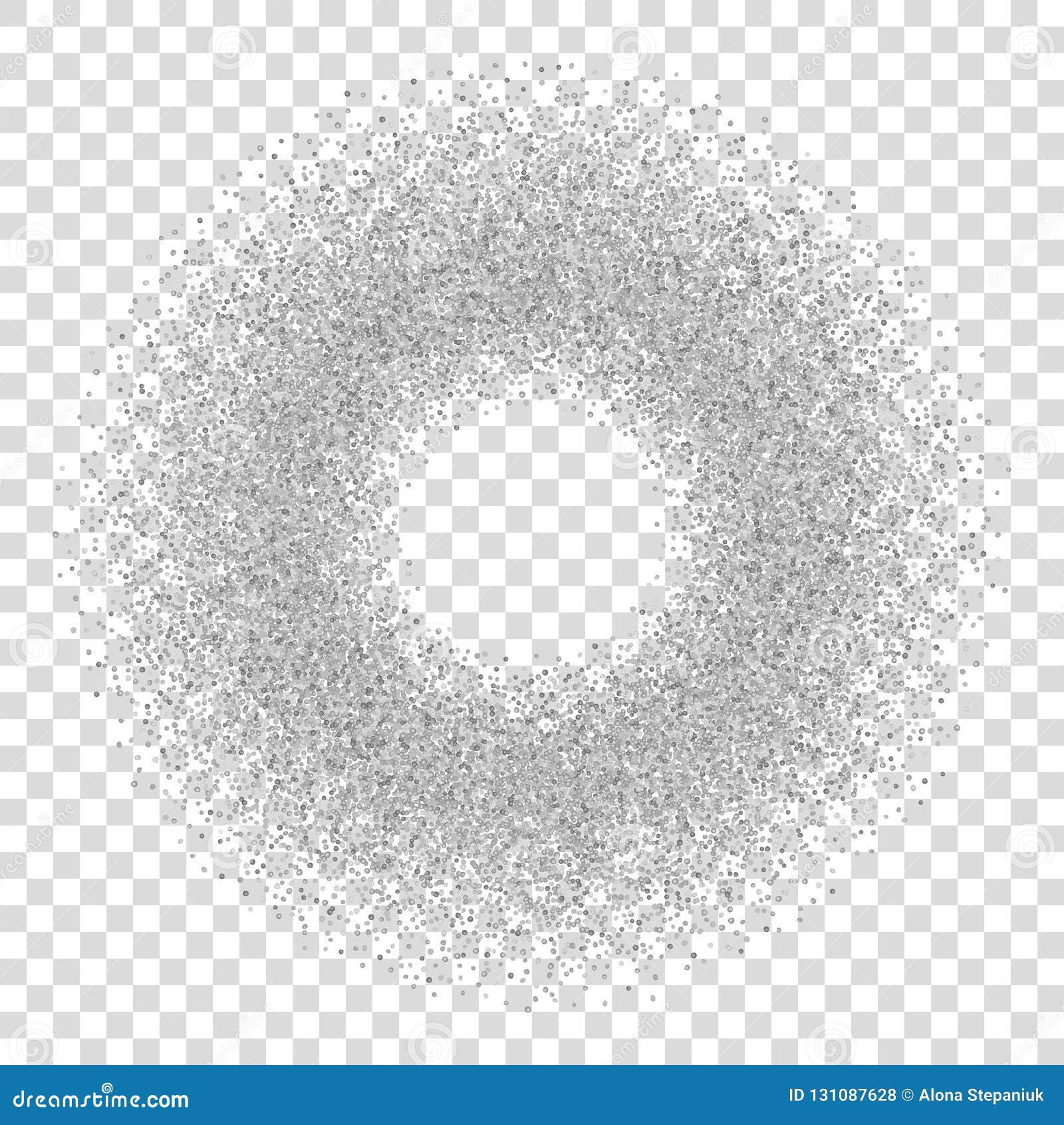 Silver Glitter Seamless Circles Confetti Pattern Stock Vector