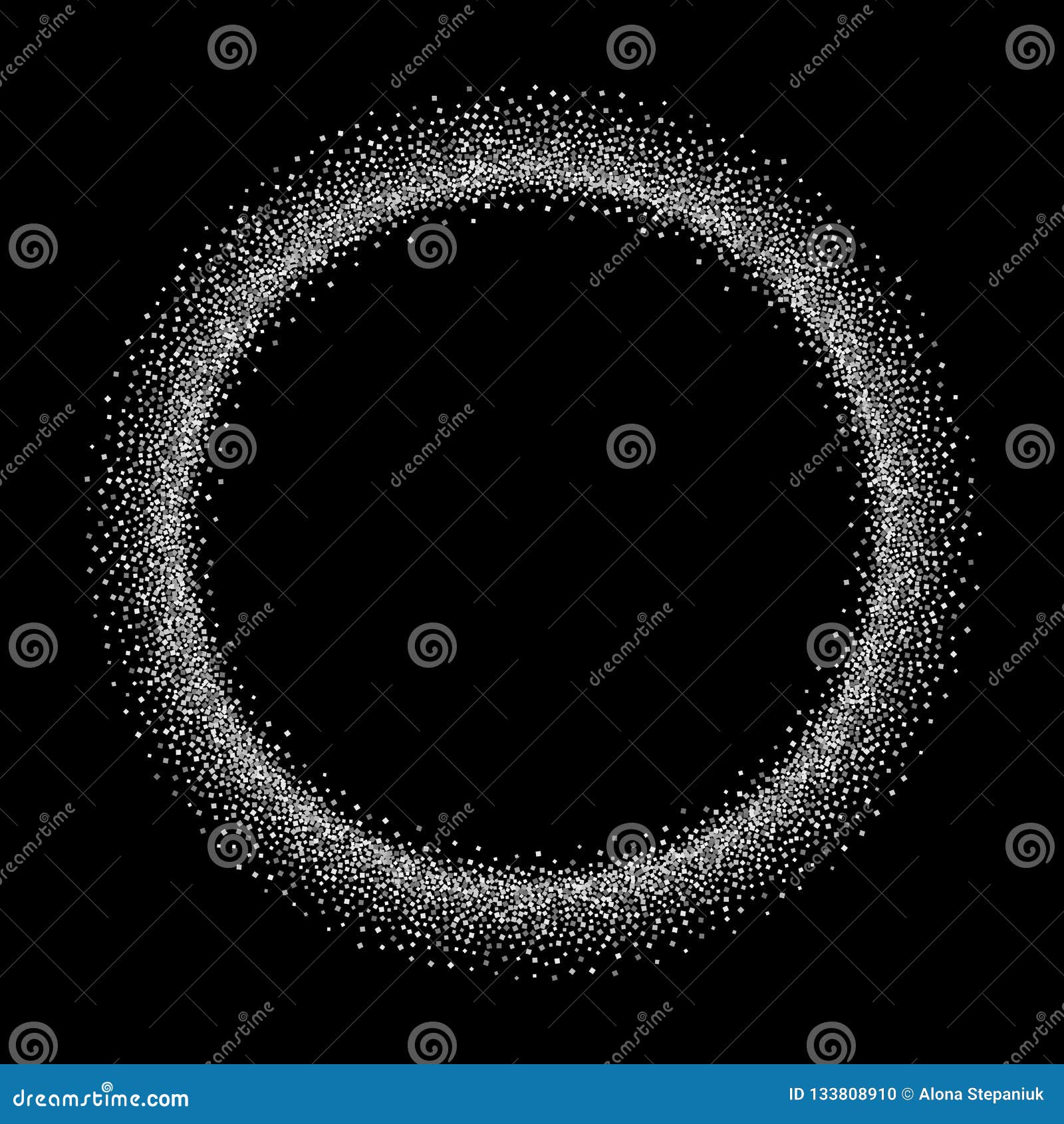 Circle Silver Frame. Neon Lighting Banner Isolated On Transparent