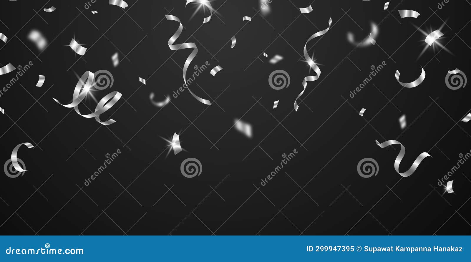 Silver Confetti Background for Festival Decoration Vector Illustration