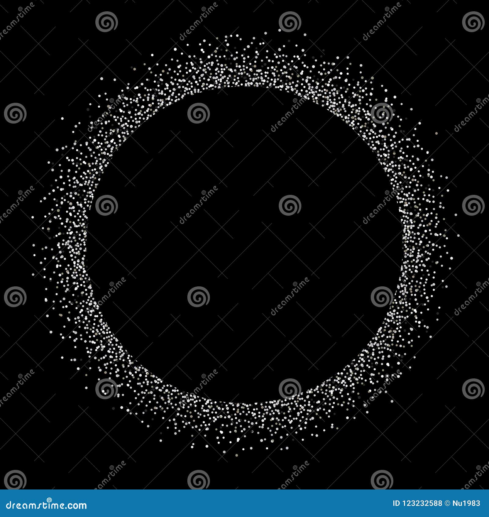 Download Silver Confetti Circle Frame Or Shiny Glitter Particles ...