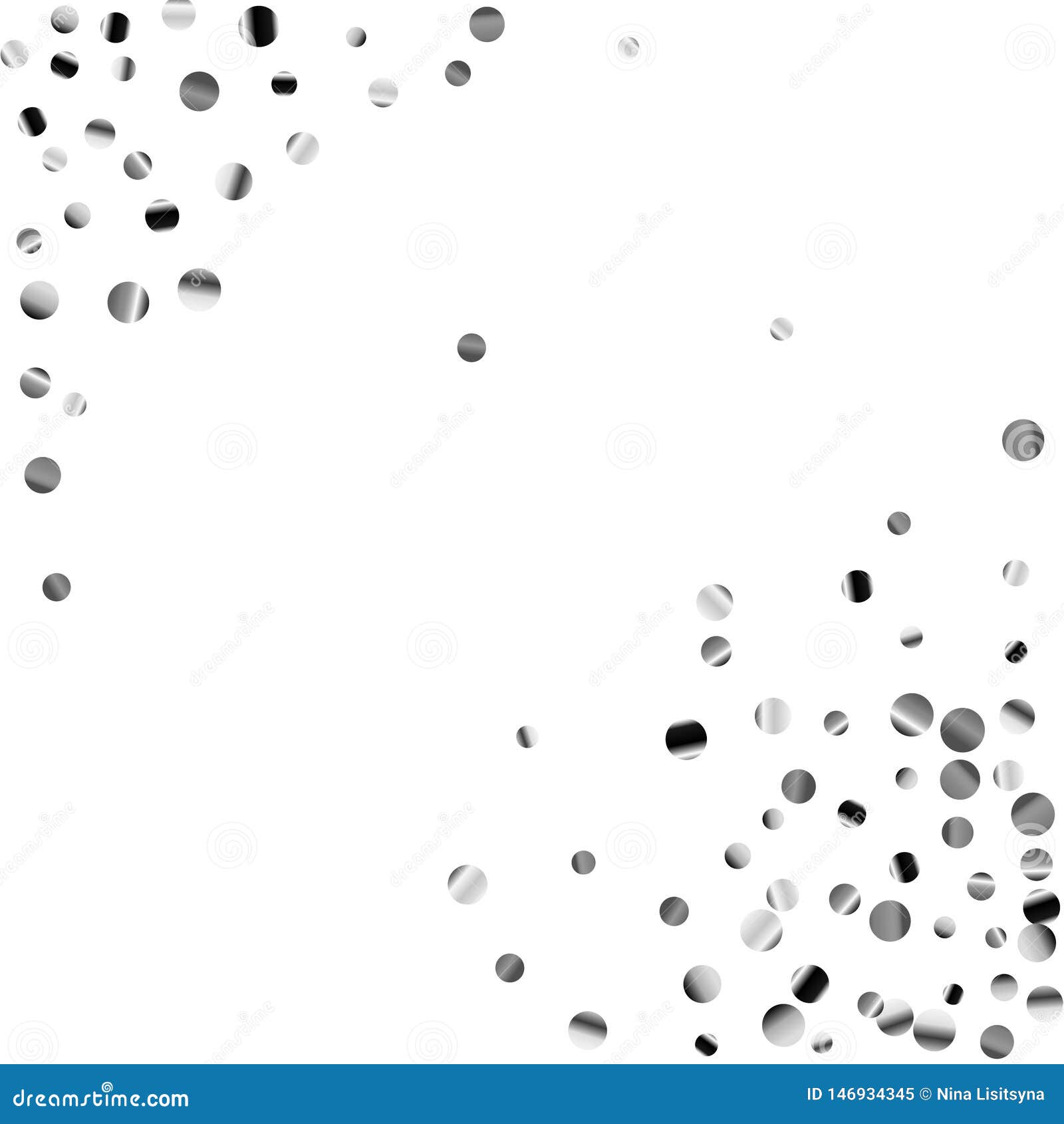 Silver Confetti on a White Background. Stock Vector Illustration of