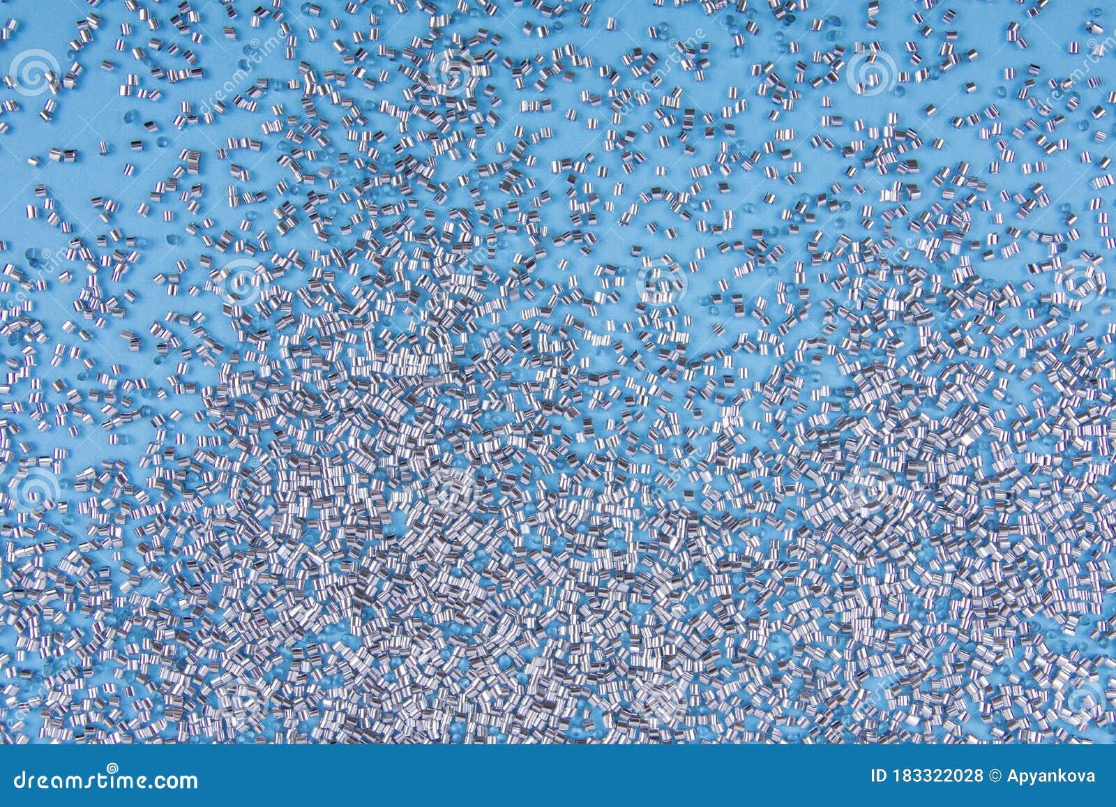 Silver Confettis on Blue Background. Stock Photo - Image of creative