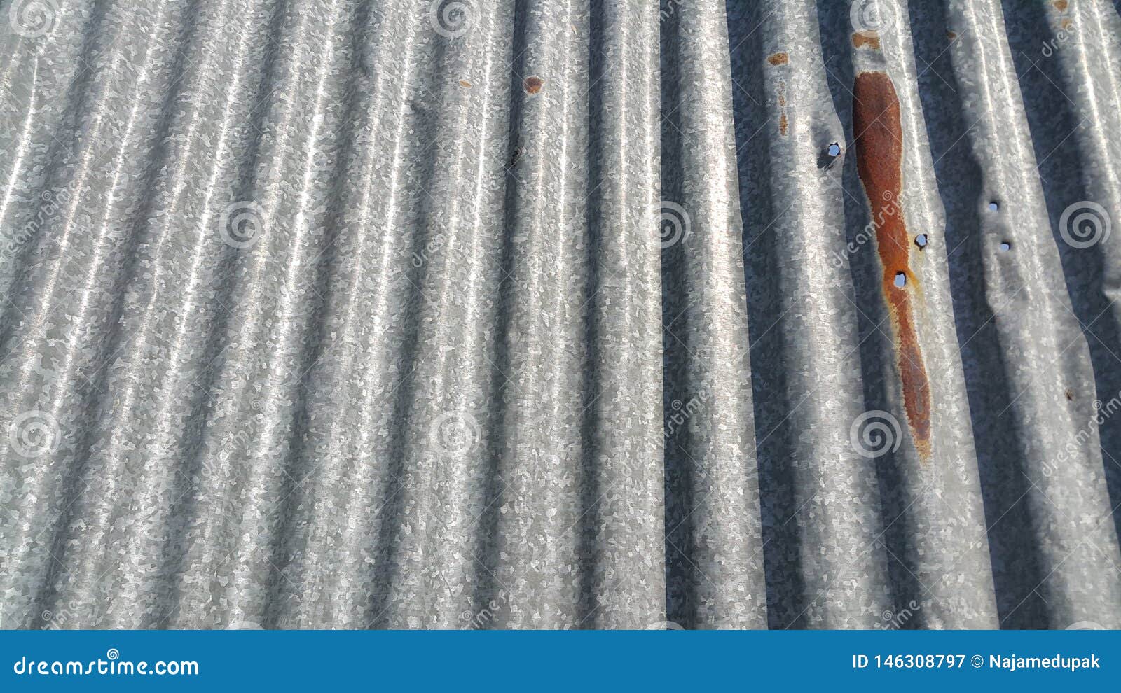 Silver Corrugated Metal Sheet Texture Background Stock Image