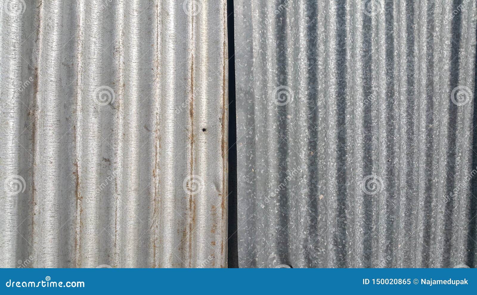 Silver Corrugated Metal Sheet Texture Background Stock Image