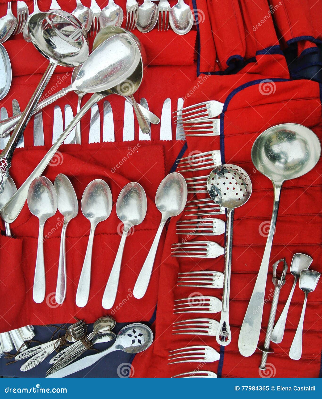 Silver cutlery set stock image. Image of antique, silverware 77984365