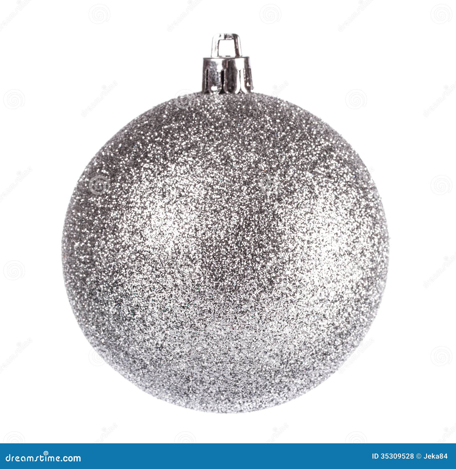 Silver dull christmas ball stock photo. Image of bright 35309528