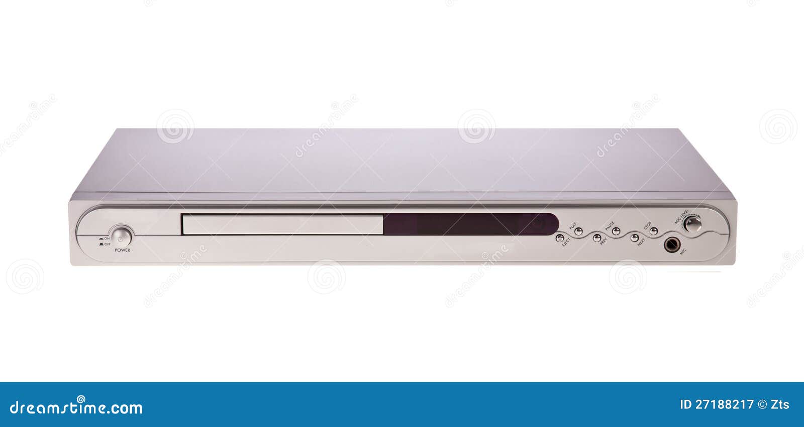 Silver DVD player isolated stock image. Image of player 27188217