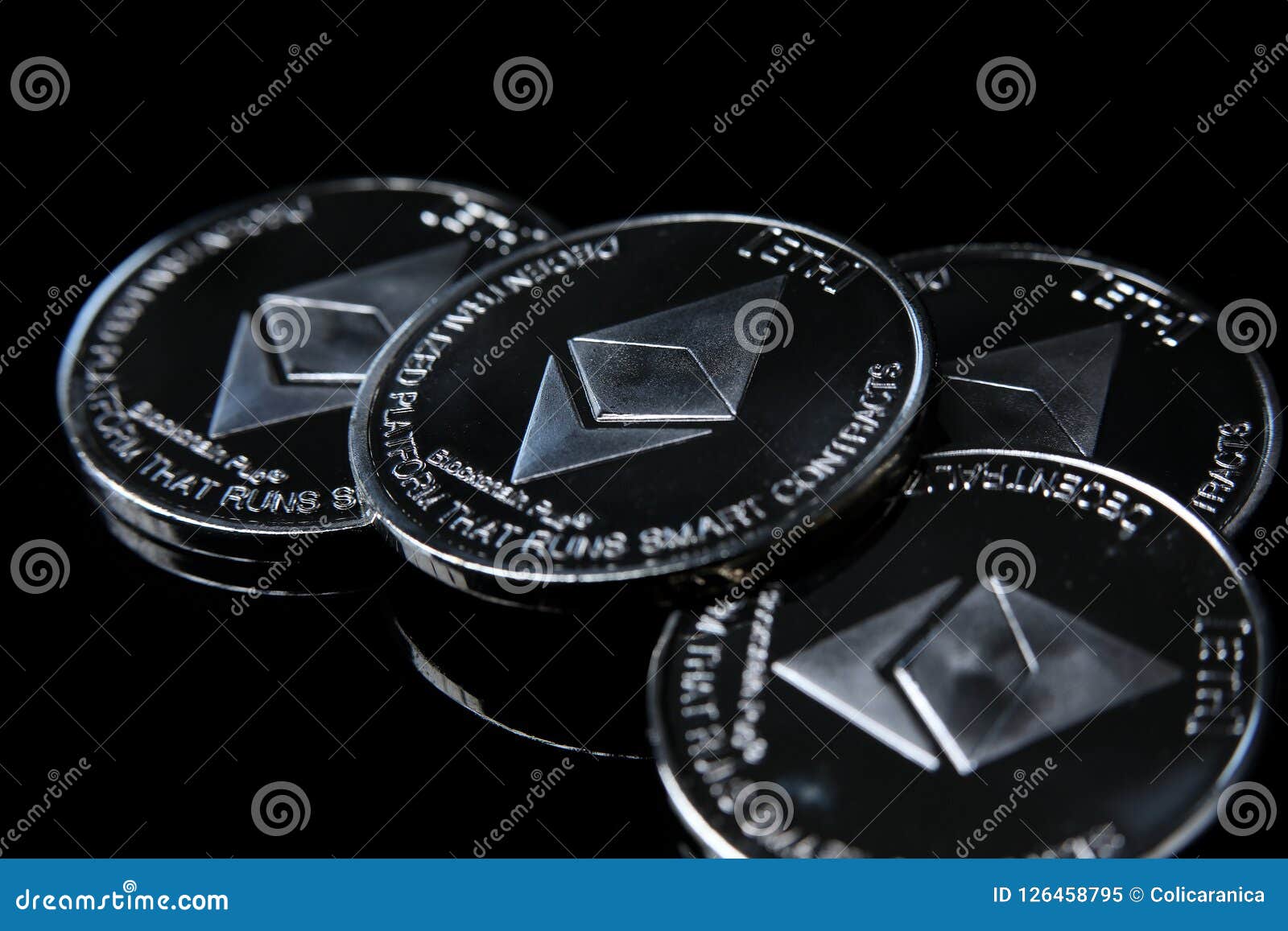 Ethereum Market On Top, Black Background, Close-up View ...