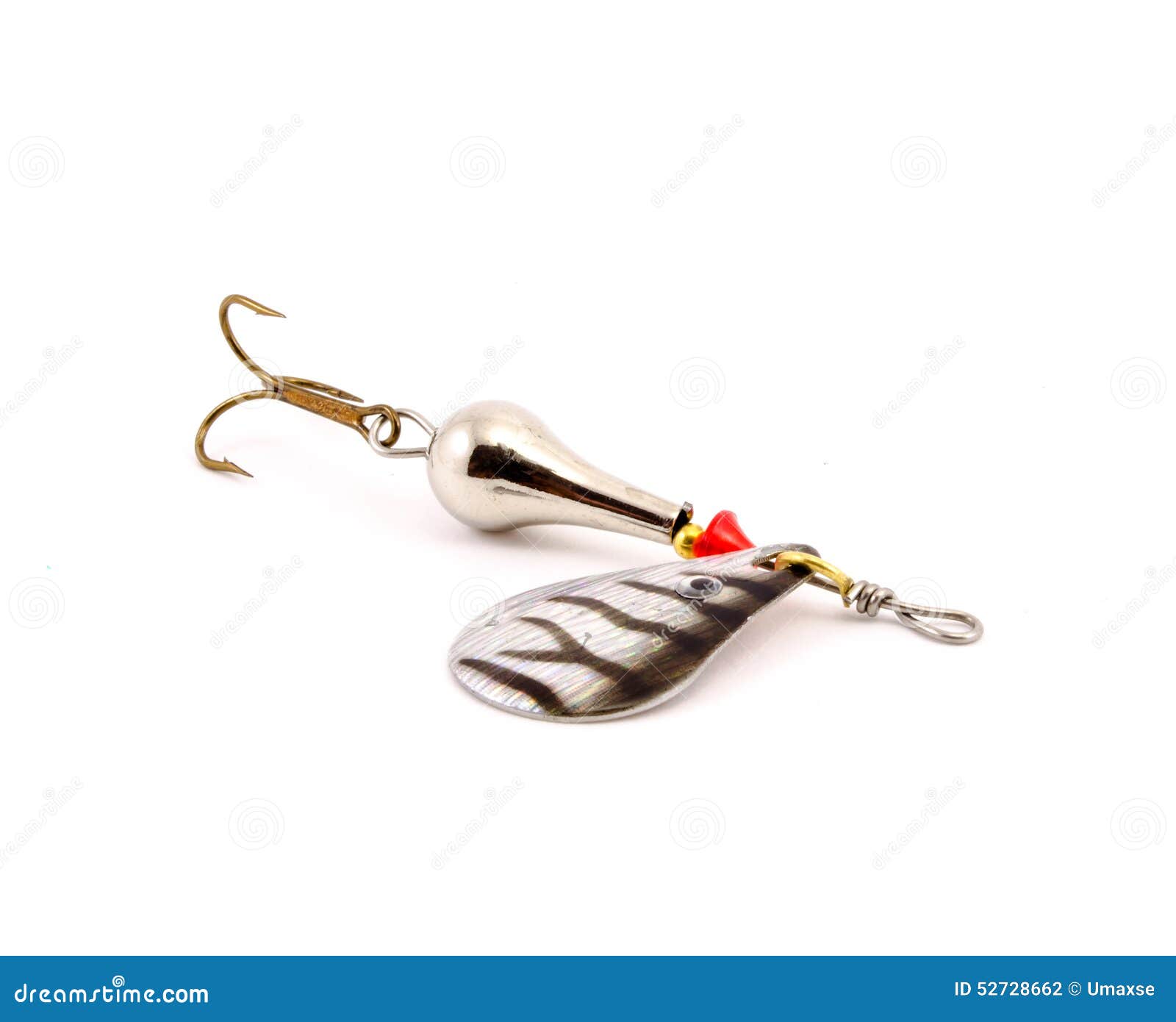 Silver Fishing Spoon on White. Stock Photo Image of background, sharp 52728662