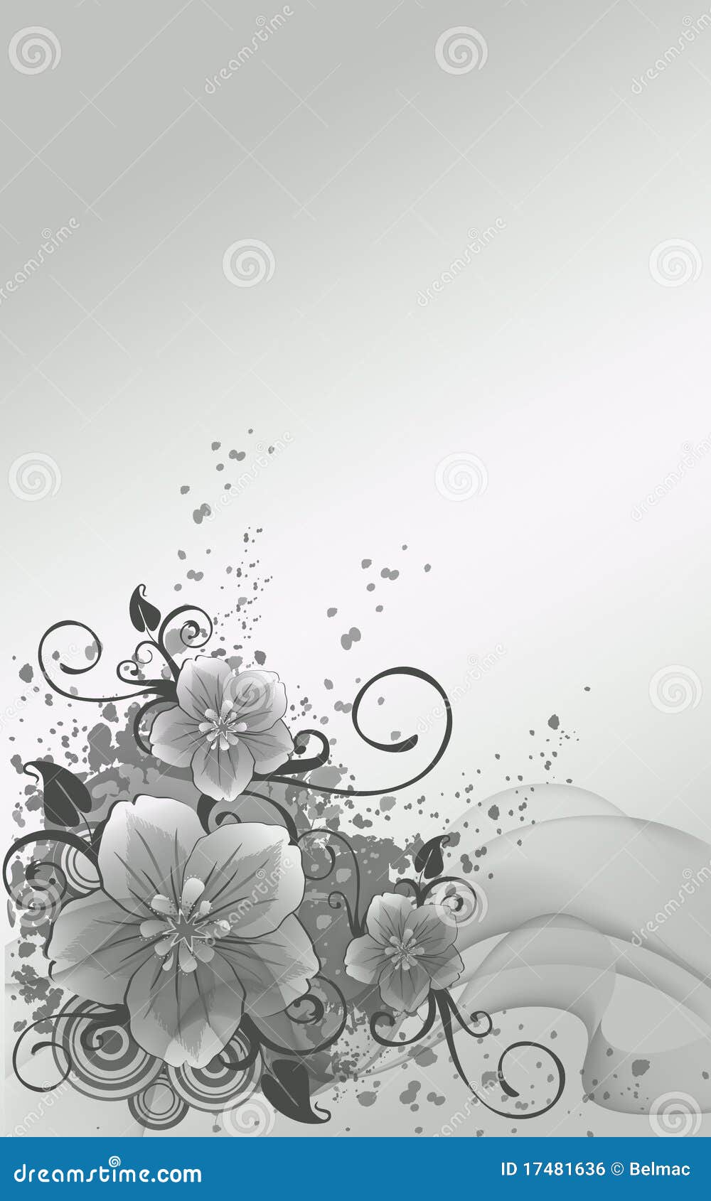 Silver flowers stock illustration. Illustration of card - 17481636
