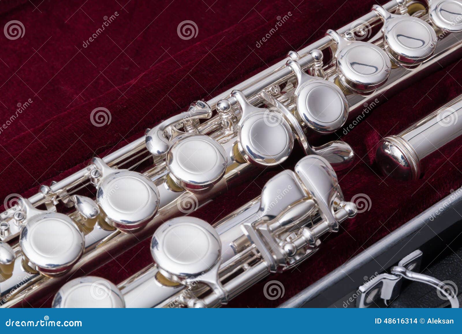 Silver flute stock photo. Image of play, harmony 48616314