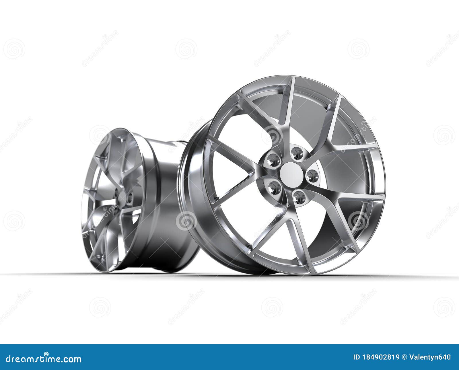 Silver Alloy Car Rim. 3D Rendering Illustration. Stock Illustration Illustration of