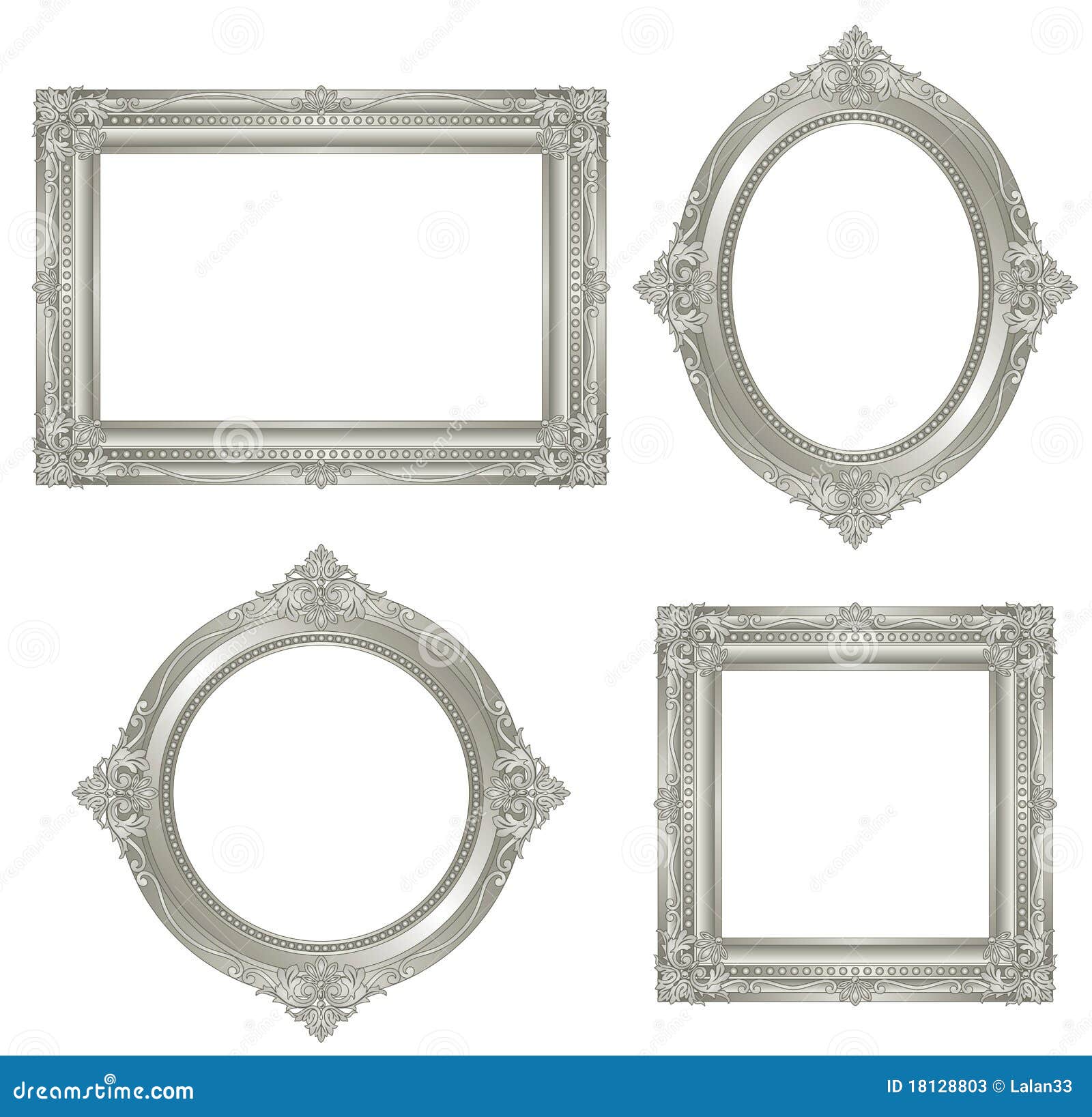 Silver Frame Stock Vector Illustration Of Photograph 18128803