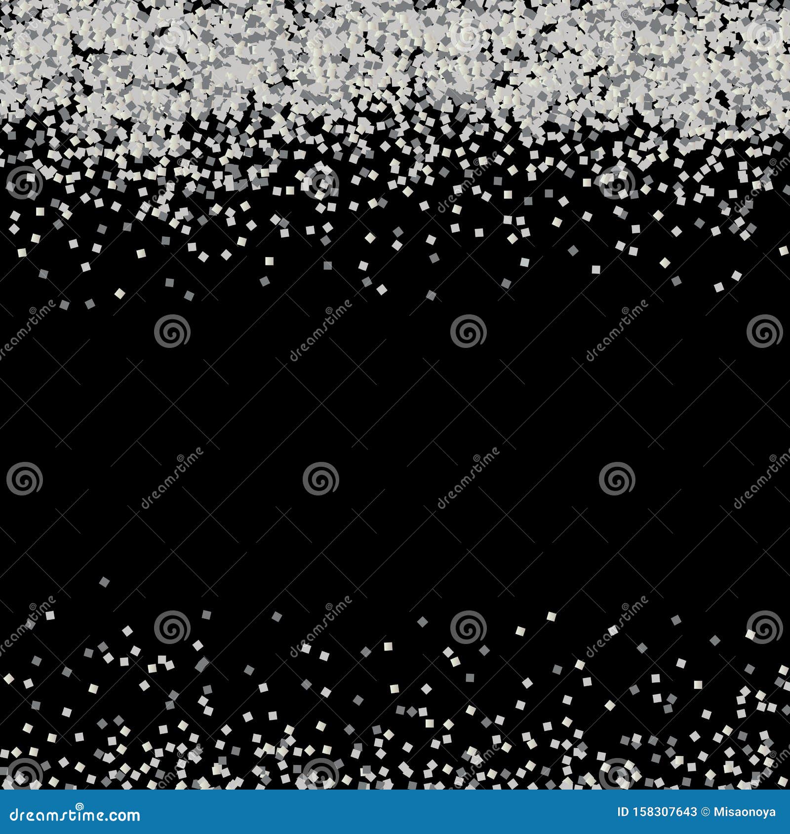 Silver Glitter Material Scattered Black Background Stock Vector -  Illustration of decorative, holiday: 158307643