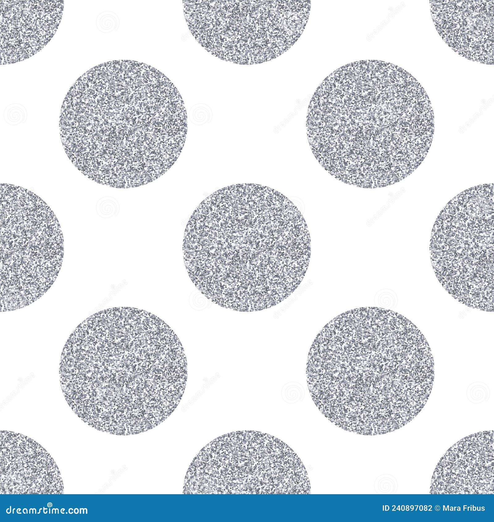 Silver Glitter Polka Dot Texture Seamless Pattern Stock Vector