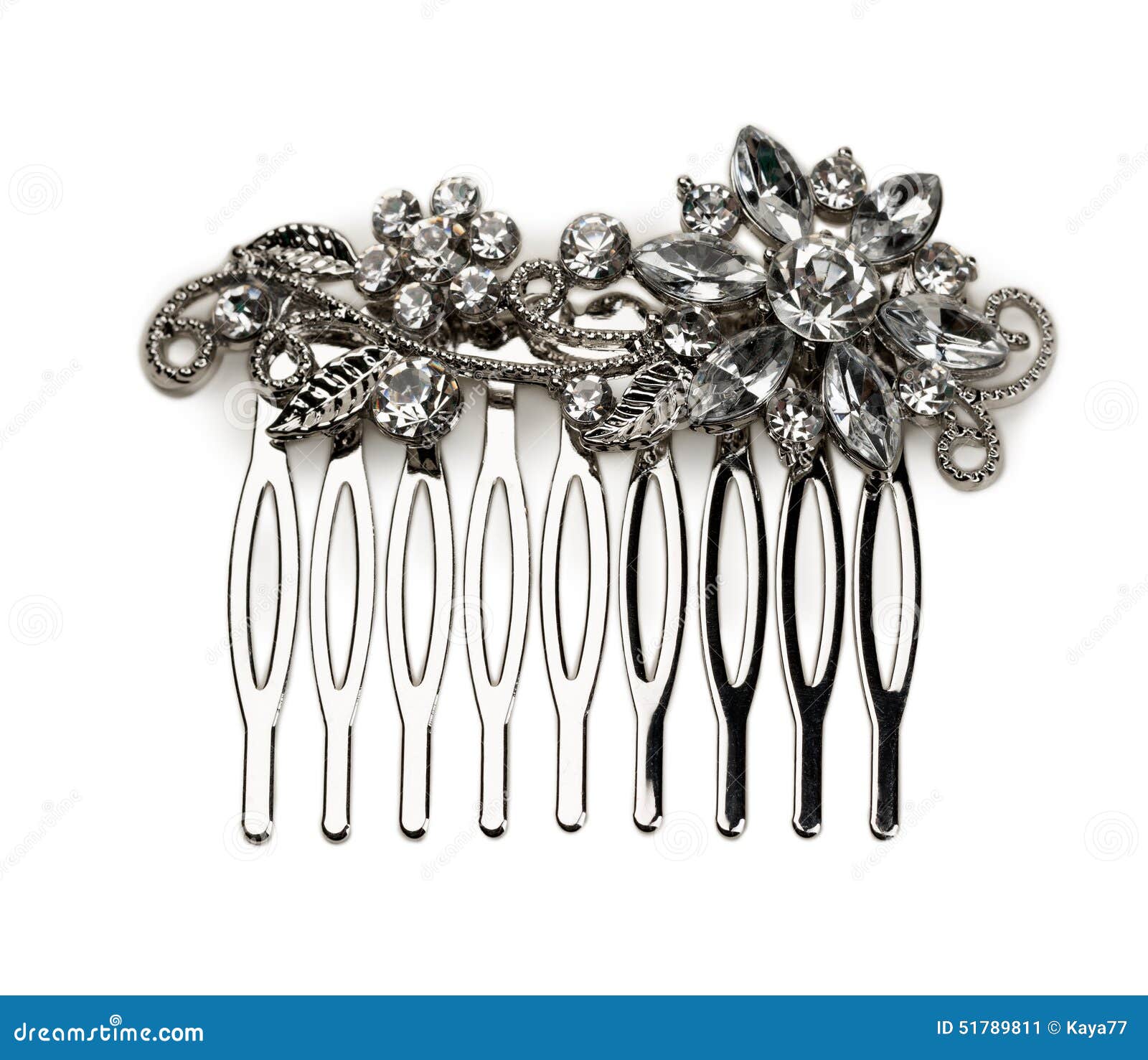 Silver hair clip stock image. Image of metal, luxury 51789811