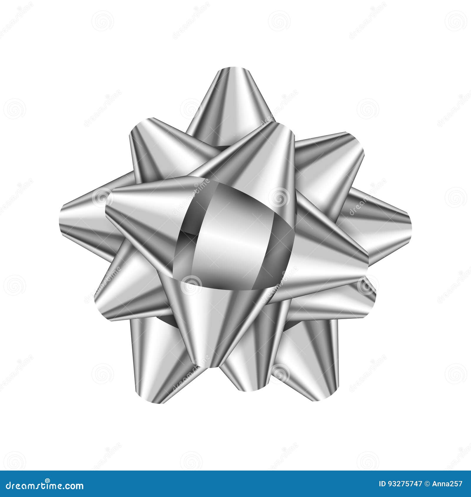 Silver Holiday Bow on White Background Stock Vector Illustration of
