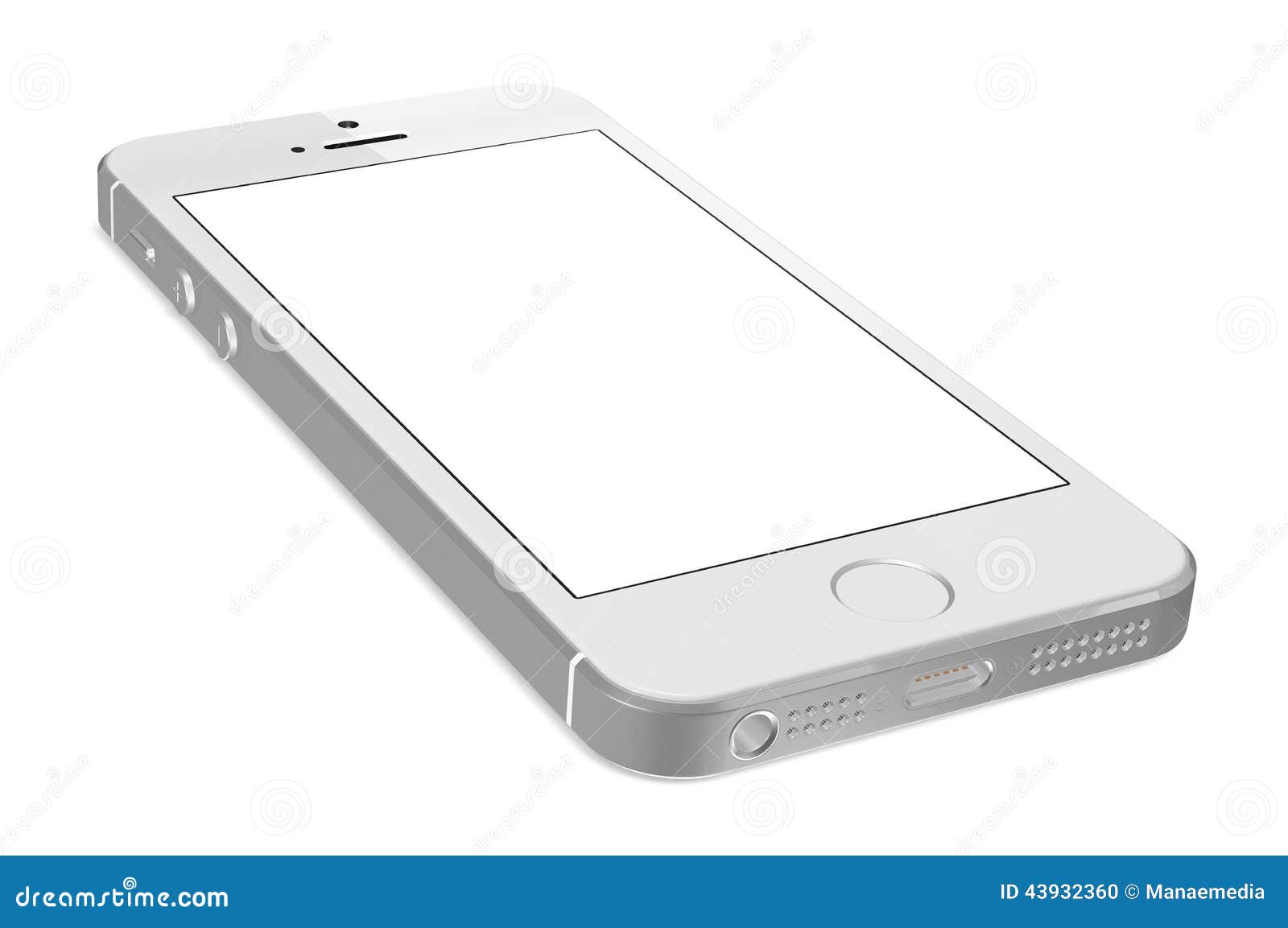 Silver IPhone 5s with Blank White Screen Editorial Image Image of