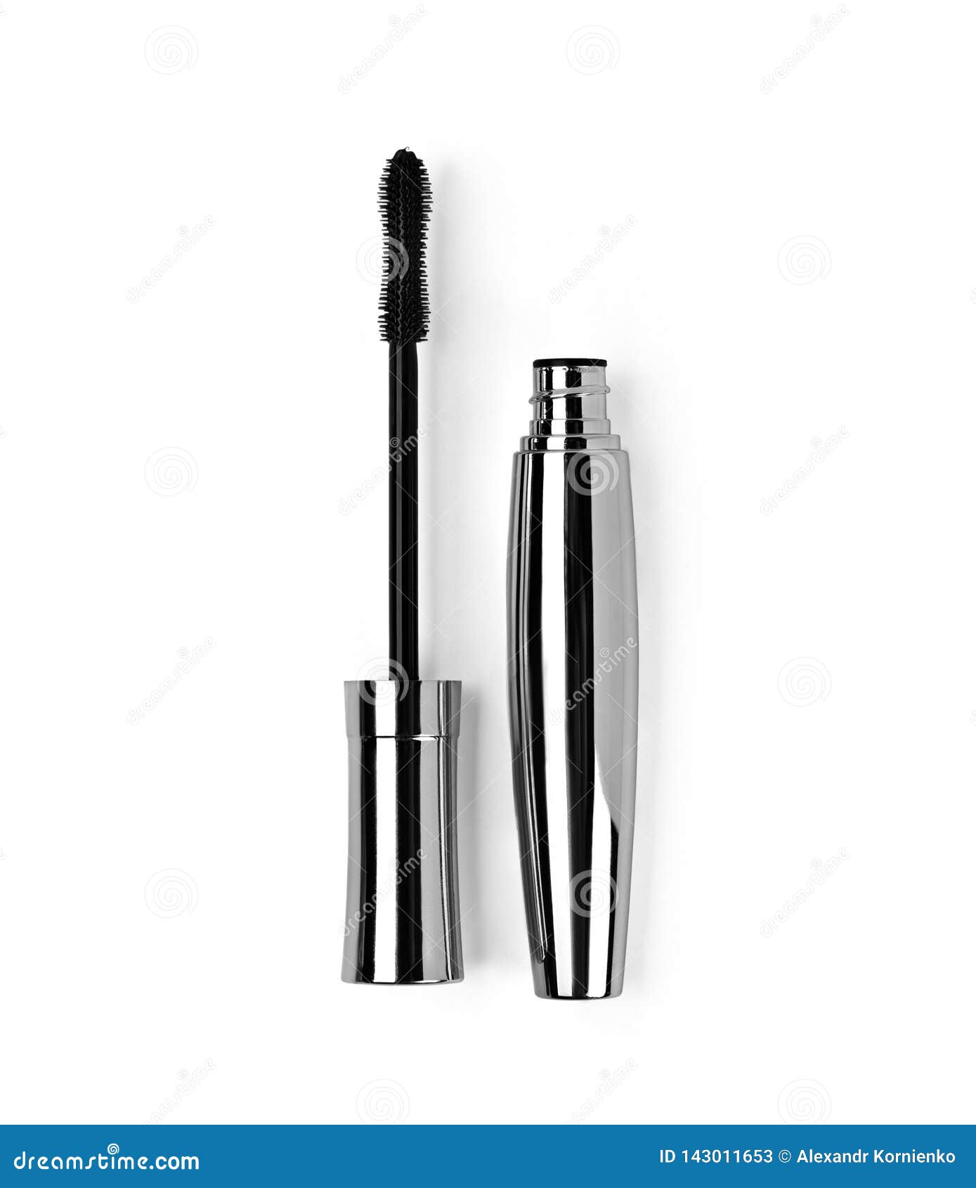 Silver mascara wand stock image. Image of feminine, black 143011653