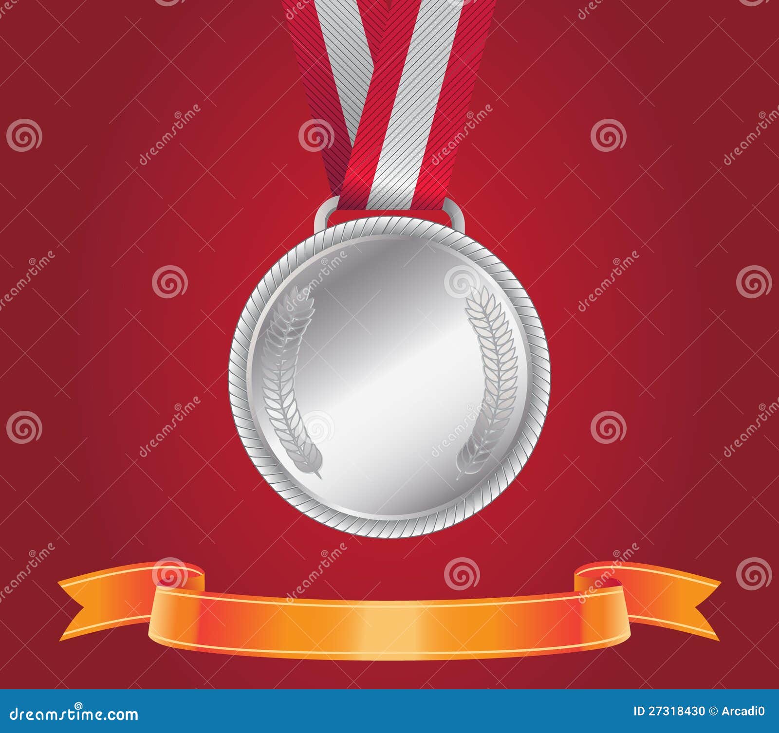 Silver Medal, vector stock vector. Illustration of decoration - 27318430