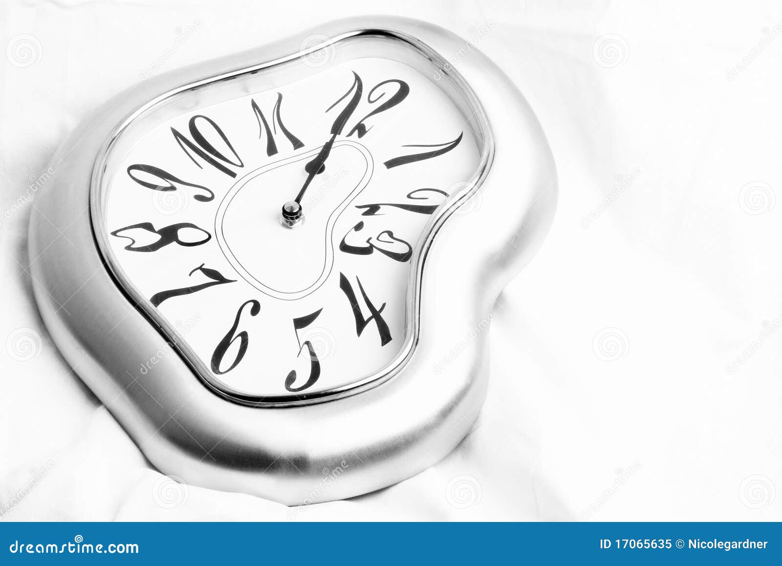 silver melted clock
