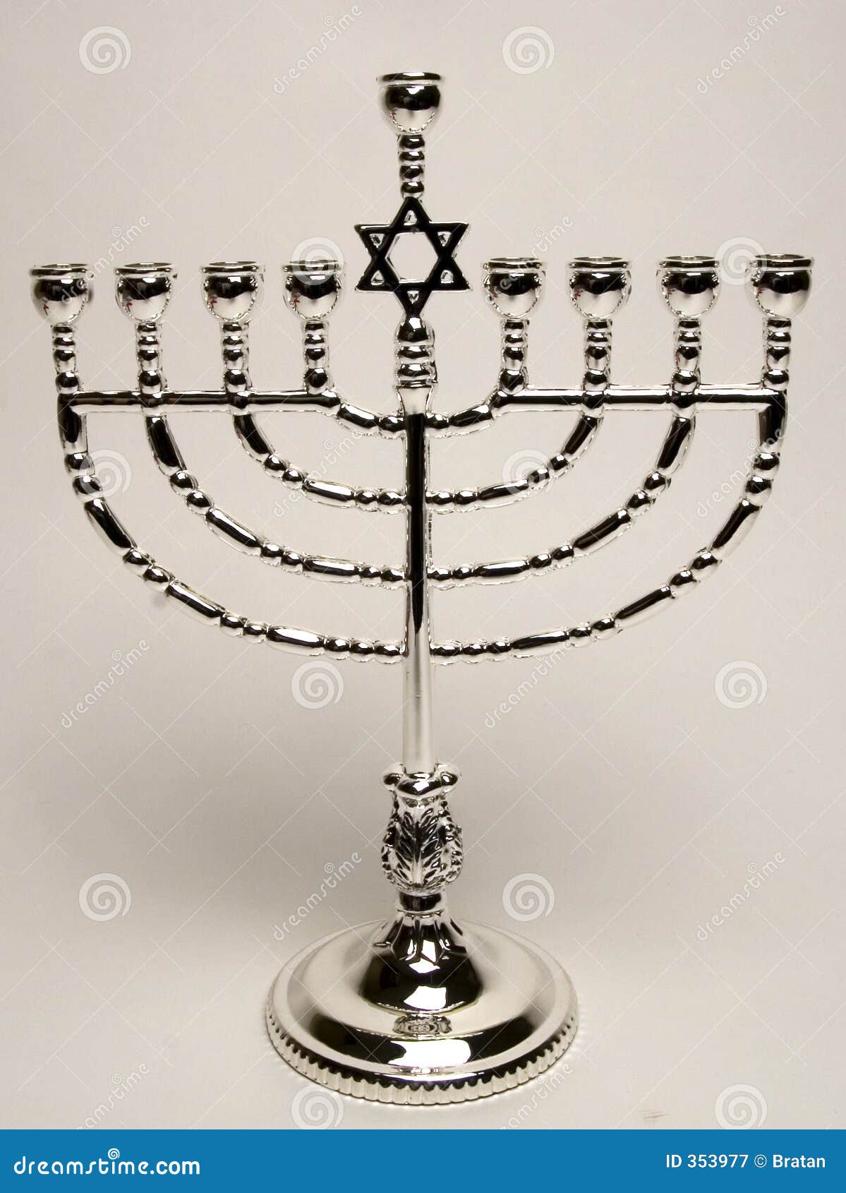 Silver menorah stock image. Image of white, tradition, candles - 353977