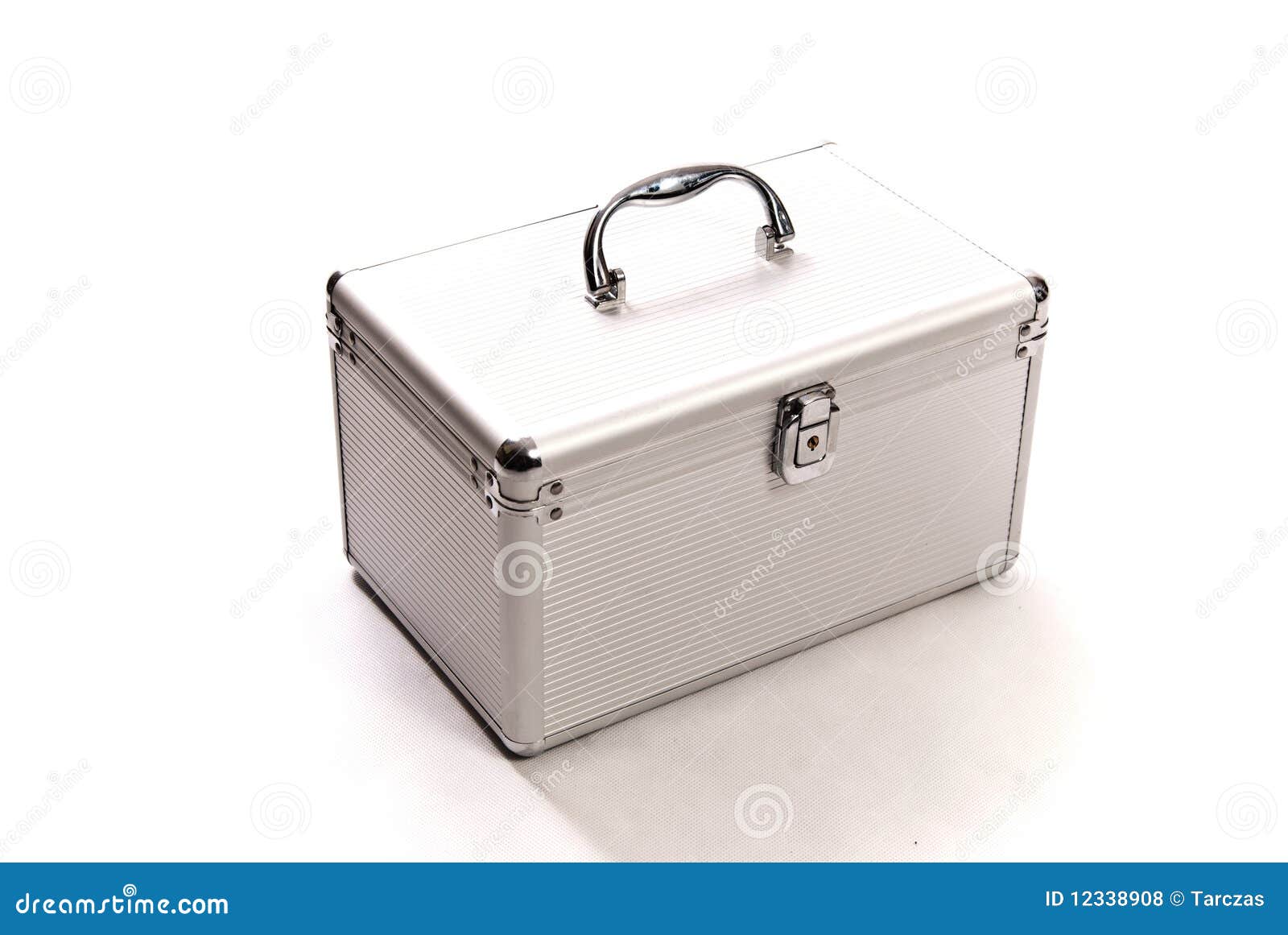 Silver metal box stock photo. Image of transport, travel 12338908