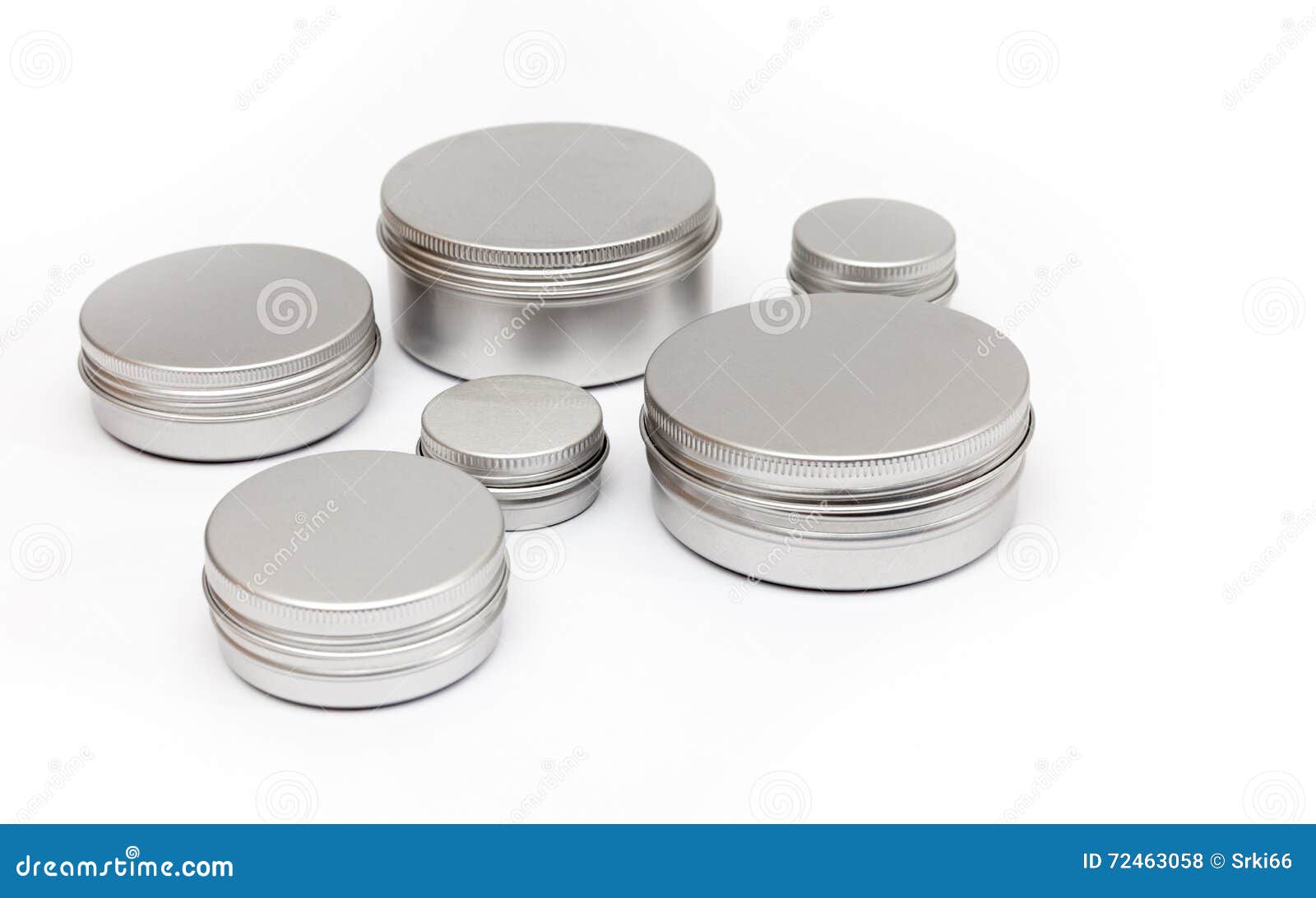 Silver Metal Containers for Cosmetics Stock Photo Image of pack