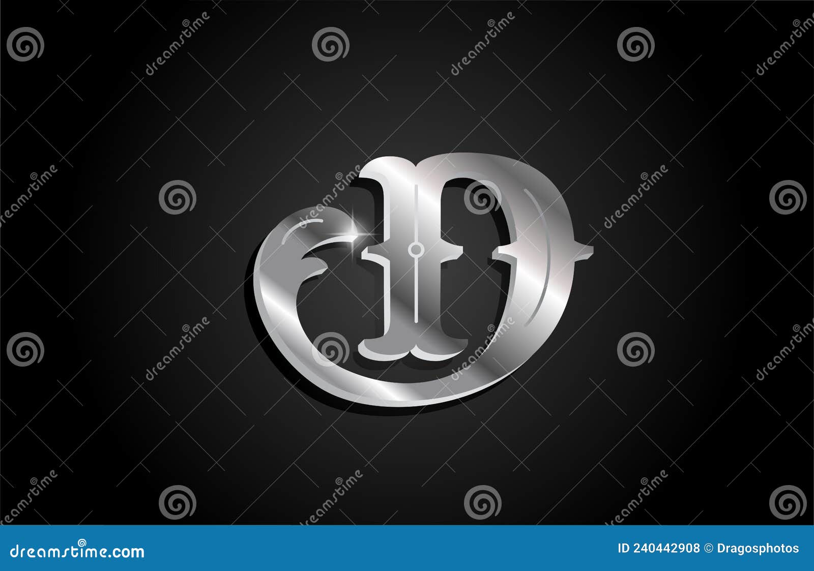 Silver Metal D Alphabet Letter Icon Logo Design. Creative Template for ...
