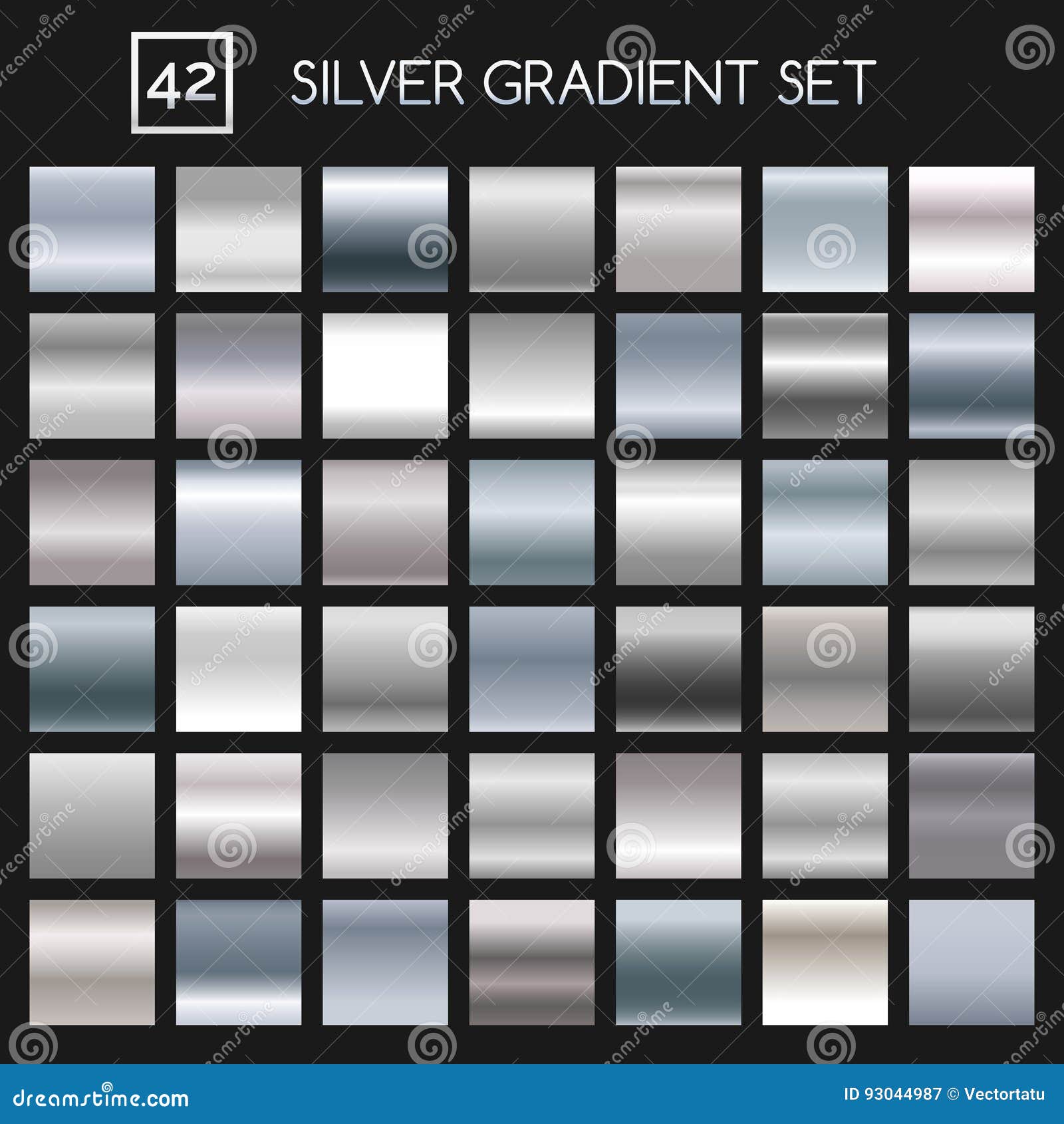 silver metallic gradient set
