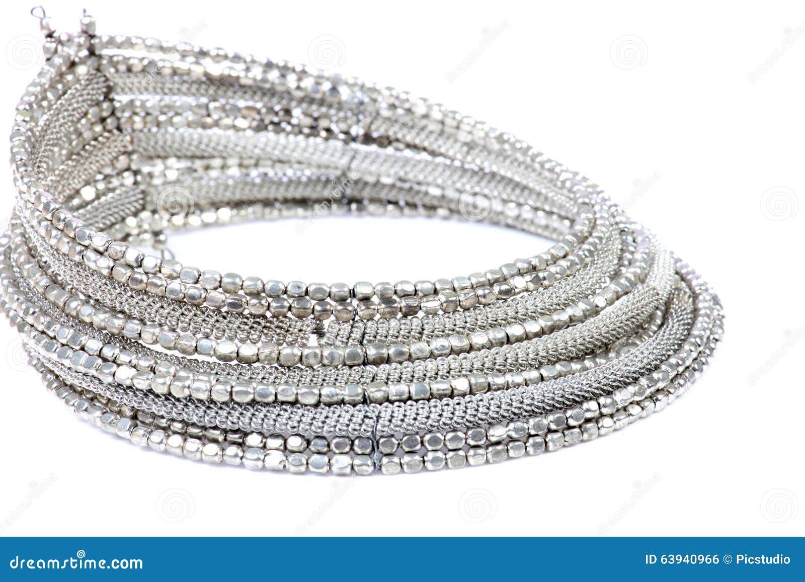 Silver necklace stock photo. Image of jewellery, precious 63940966