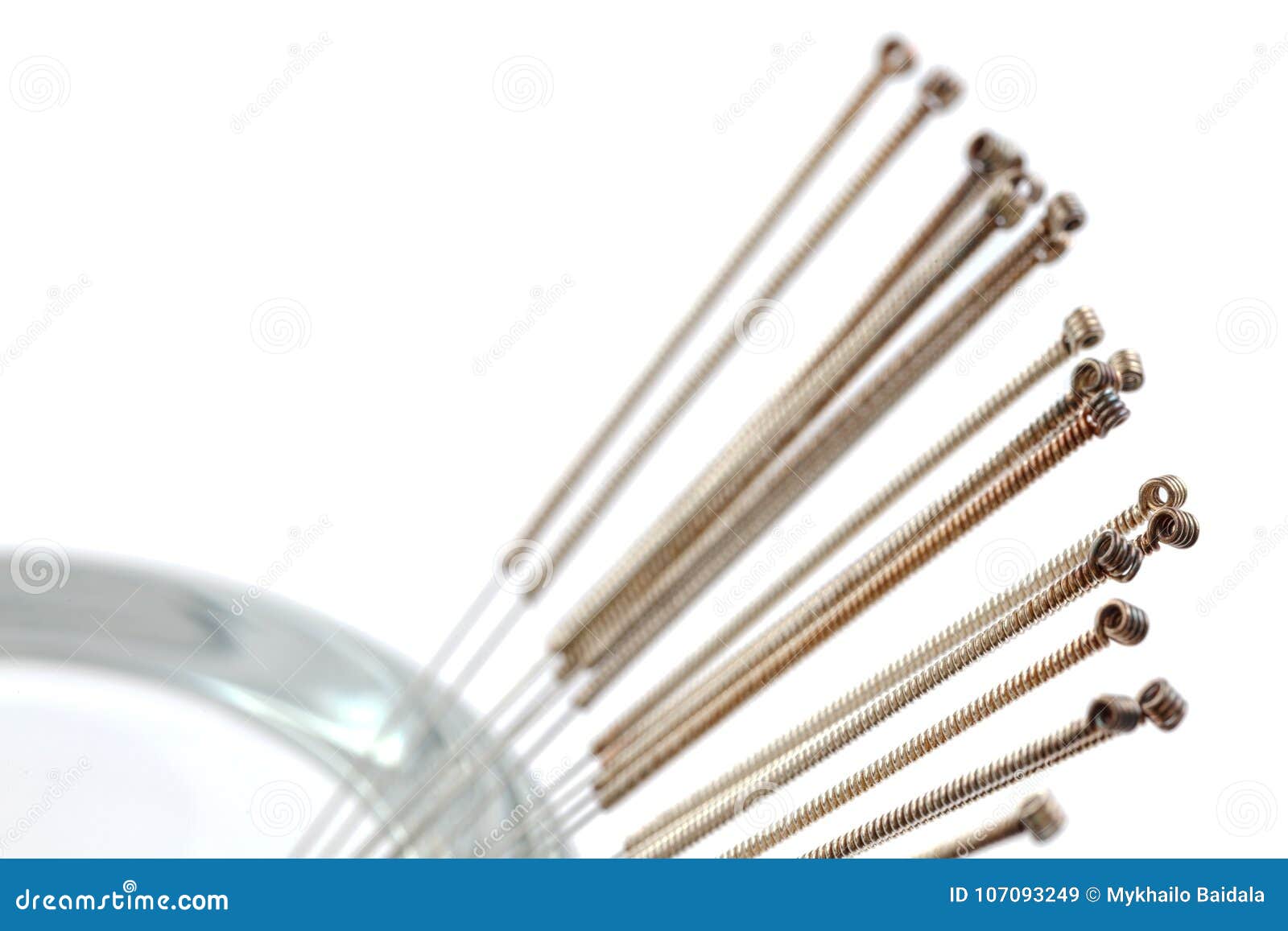 Cementerio Pez anémona Democracia Silver Needle Acupuncture on an Isolated White Background. Close-up. Stock  Image - Image of object, background: 107093249