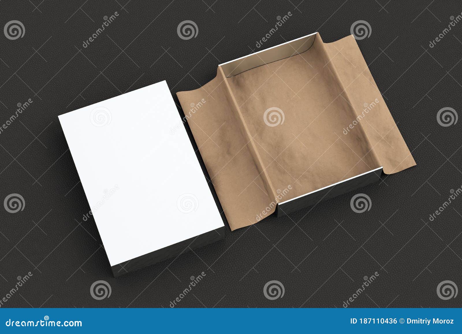 Download Gift Box Mockup With Unfolded Wrapping Paper Stock Illustration Illustration Of Craft Blank 187110436