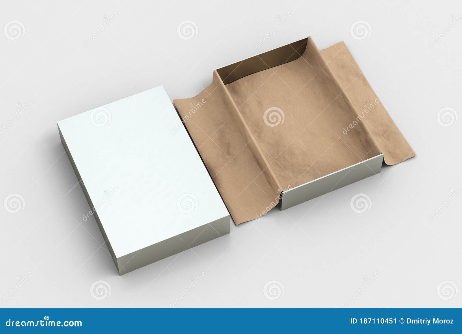 Download Gift Box Mockup With Unfolded Wrapping Paper Stock Illustration Illustration Of Mock Pack 187110451