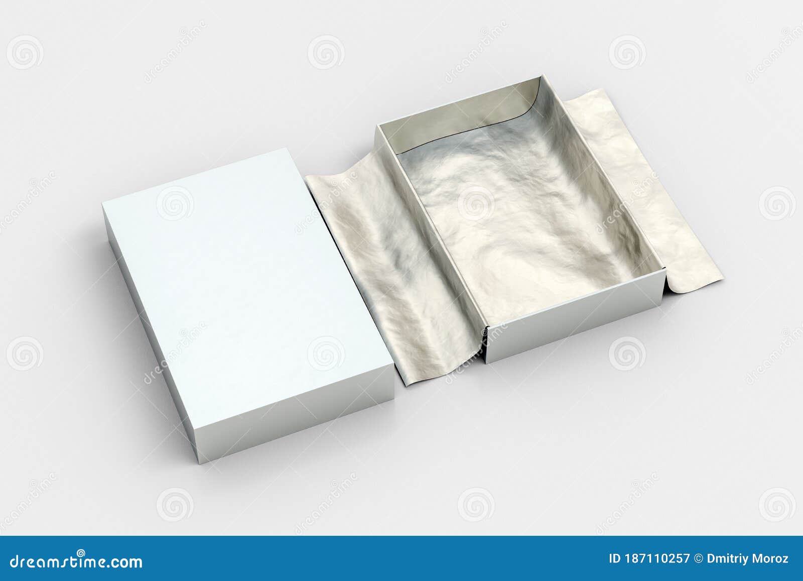 Download Gift Box Mockup With Unfolded Wrapping Paper Stock ...