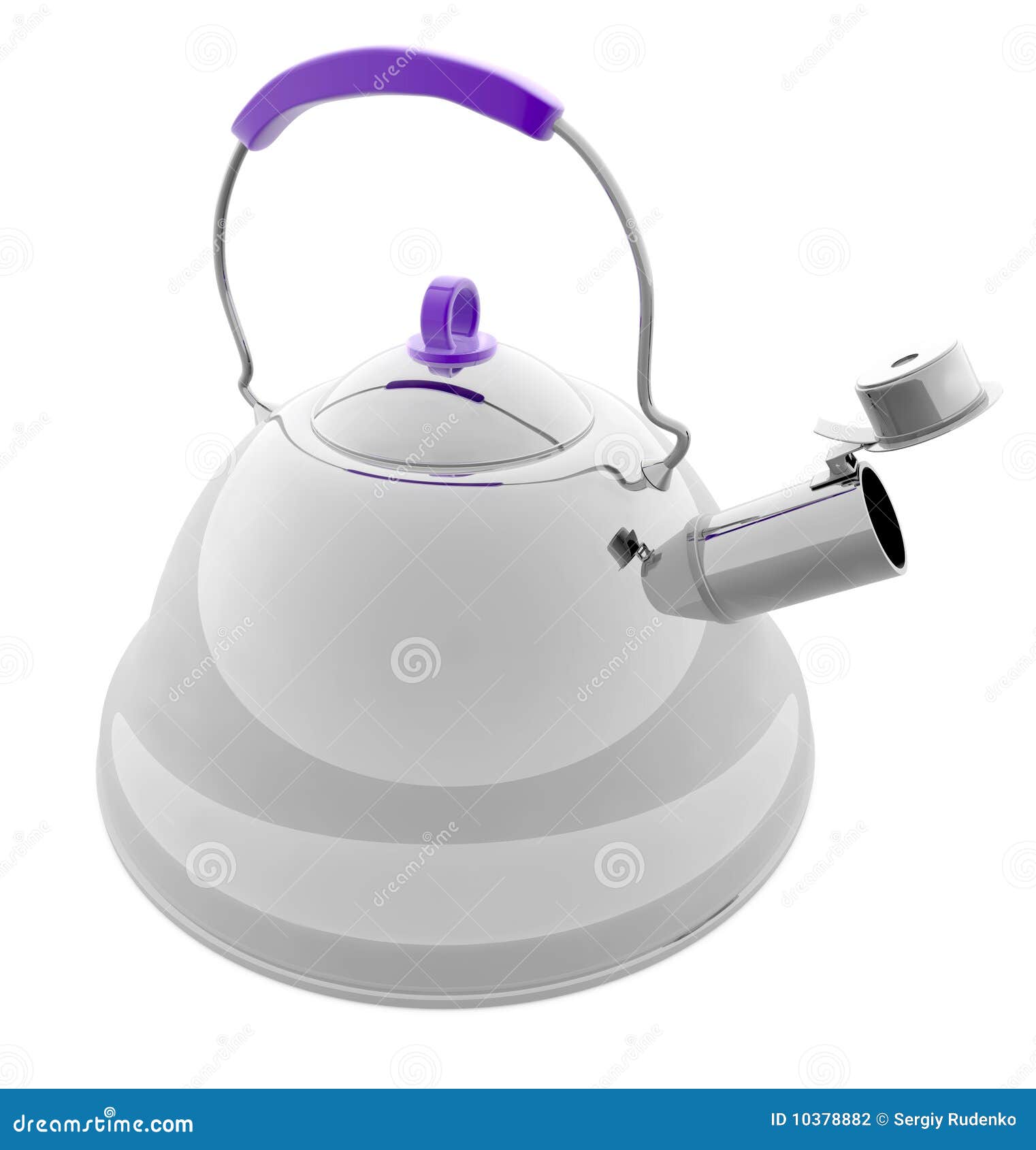 Silver Pot with Whistle for Water Boiling Stock Illustration - Illustration  of isolated, silver: 10378882