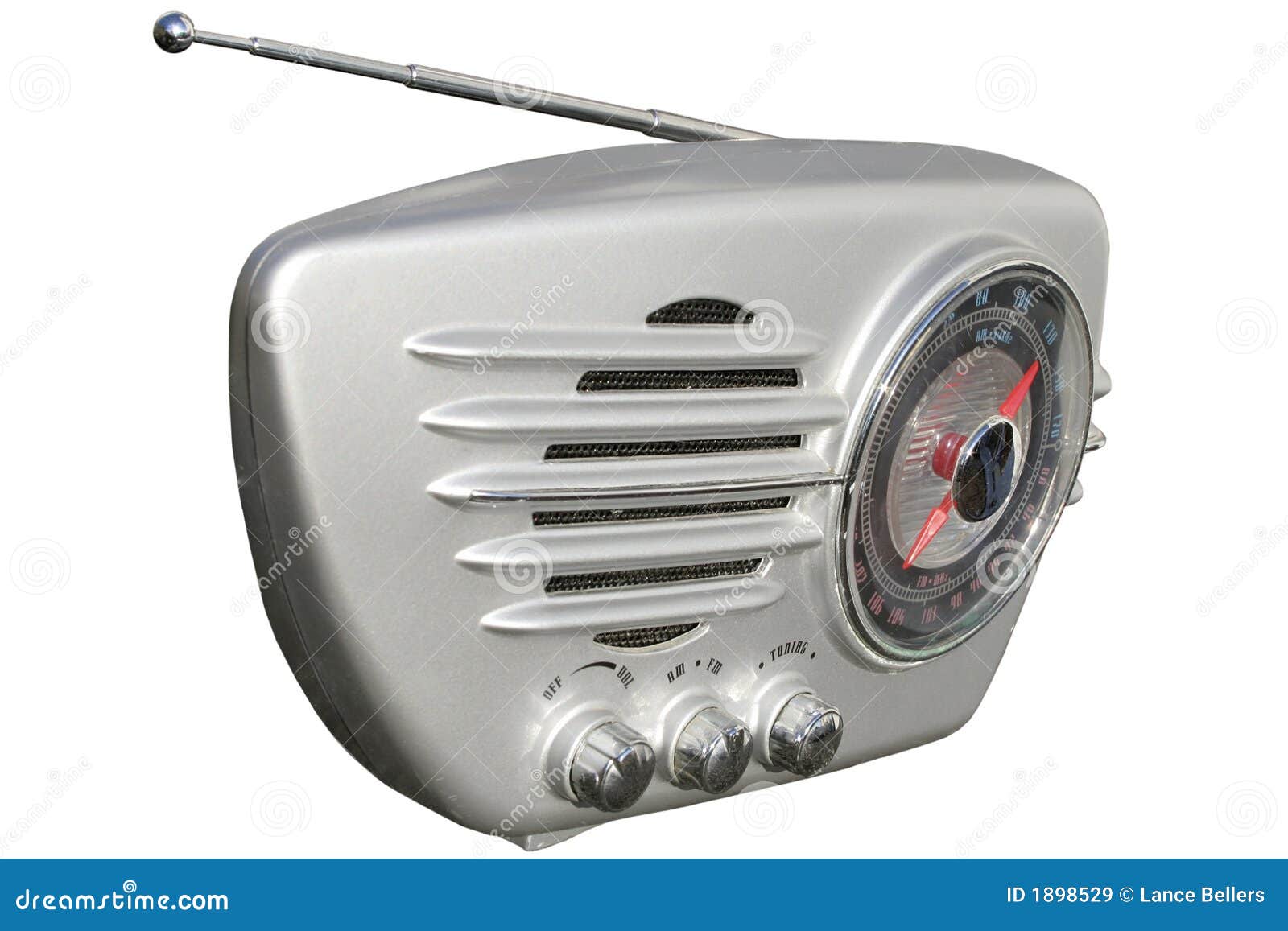 Silver retro radio stock image. Image of analogue, knob 1898529