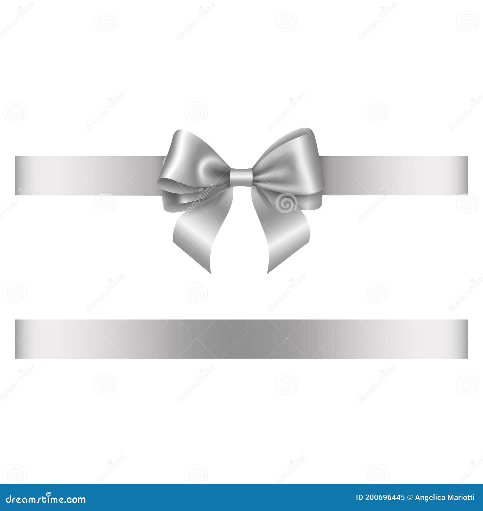 Silver ribbon and bow stock vector. Illustration of silver 200696445