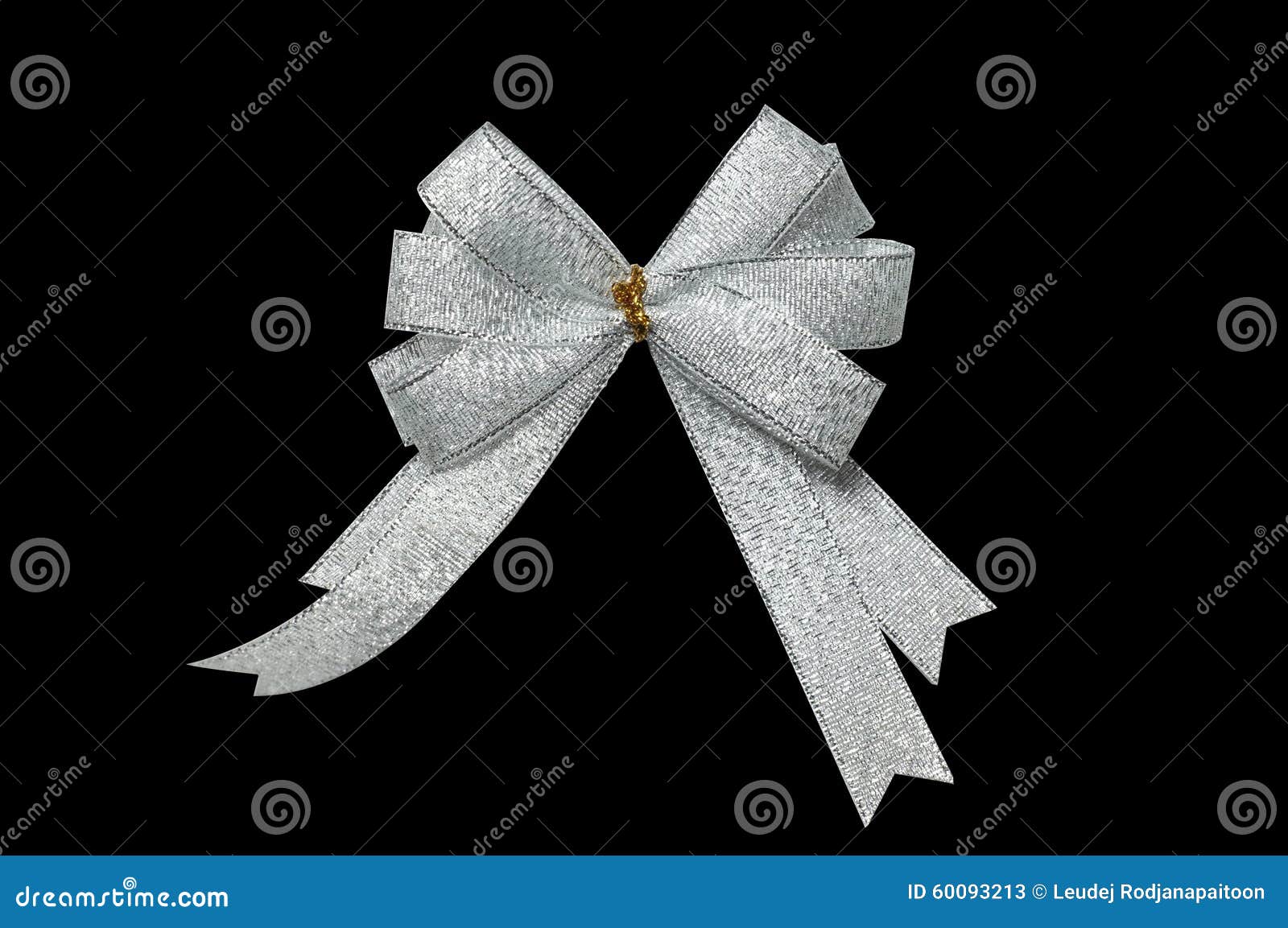 Silver Ribbon in Shape of Gift Bow Stock Image Image of decor