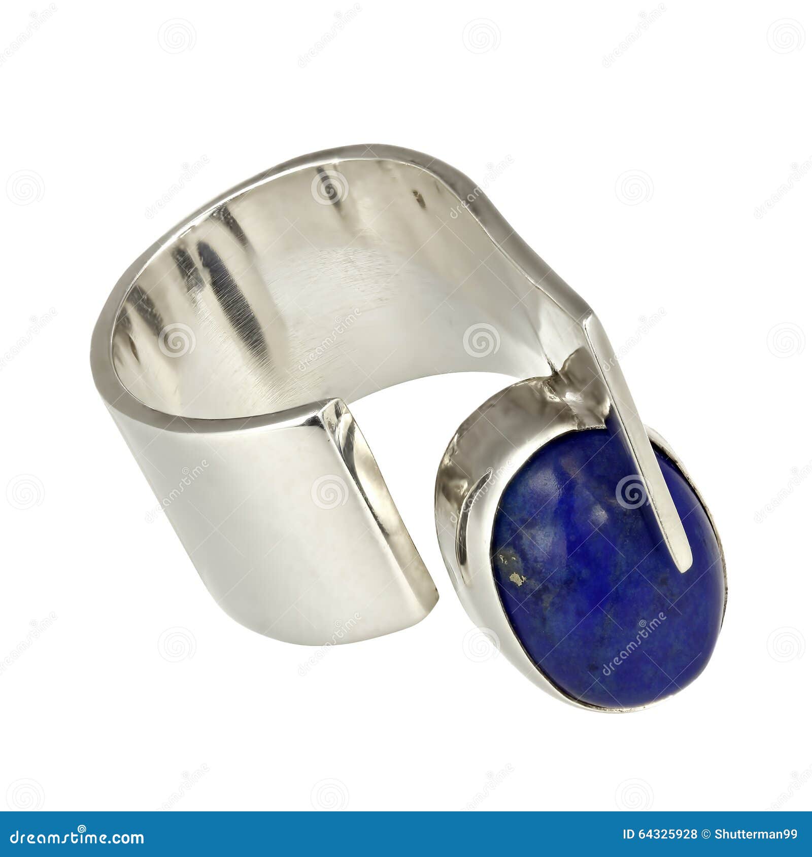 silver ring with lapiz lazuli