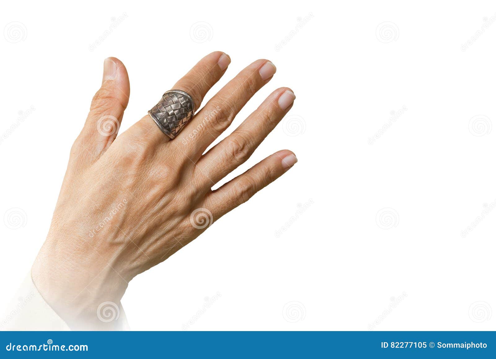 Silver rings on fingers stock image. Image of blouse 82277105