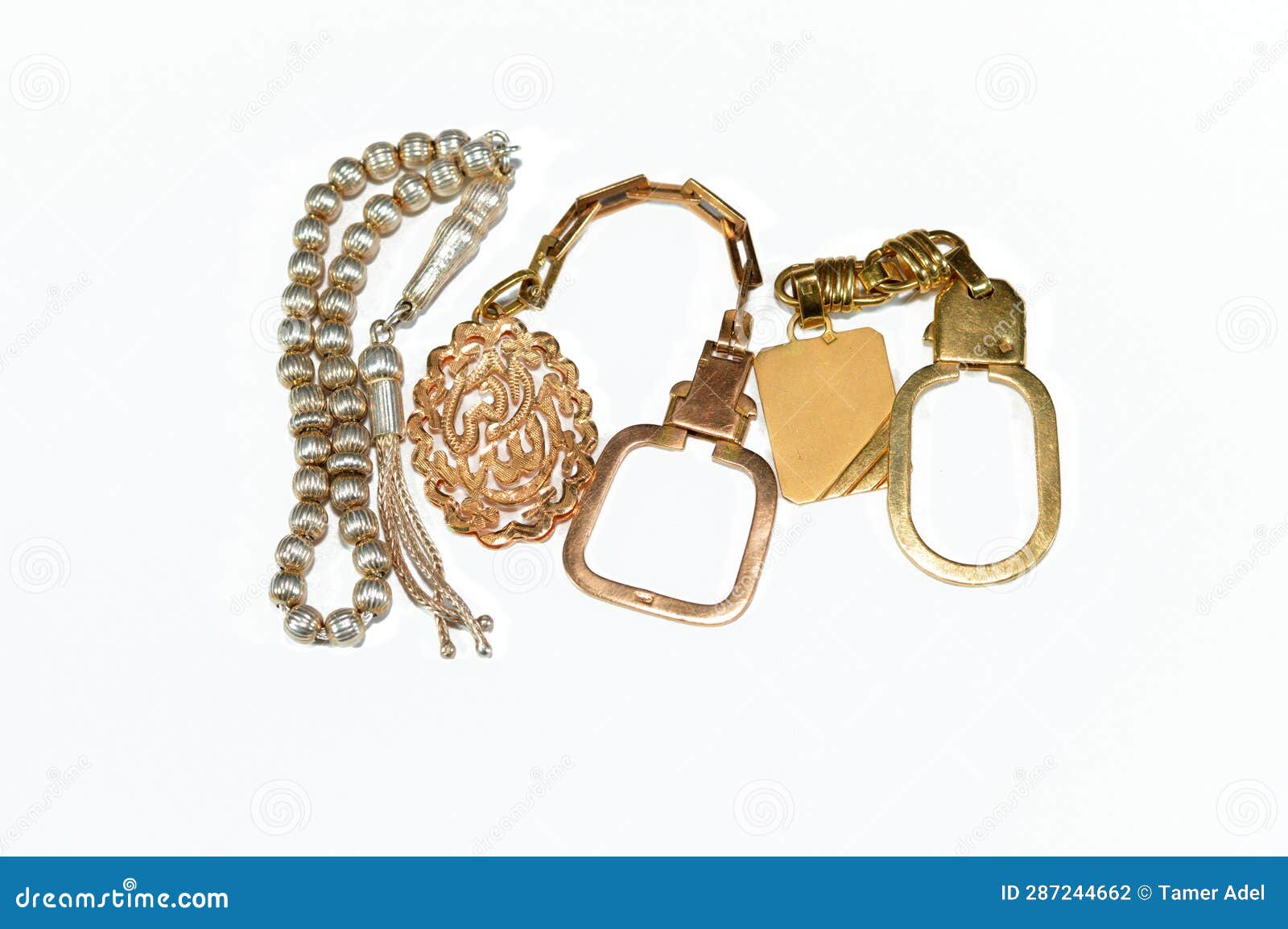 Golden Keyring Medals Made of Gold Karat 18 with an Arabic Text on One ...