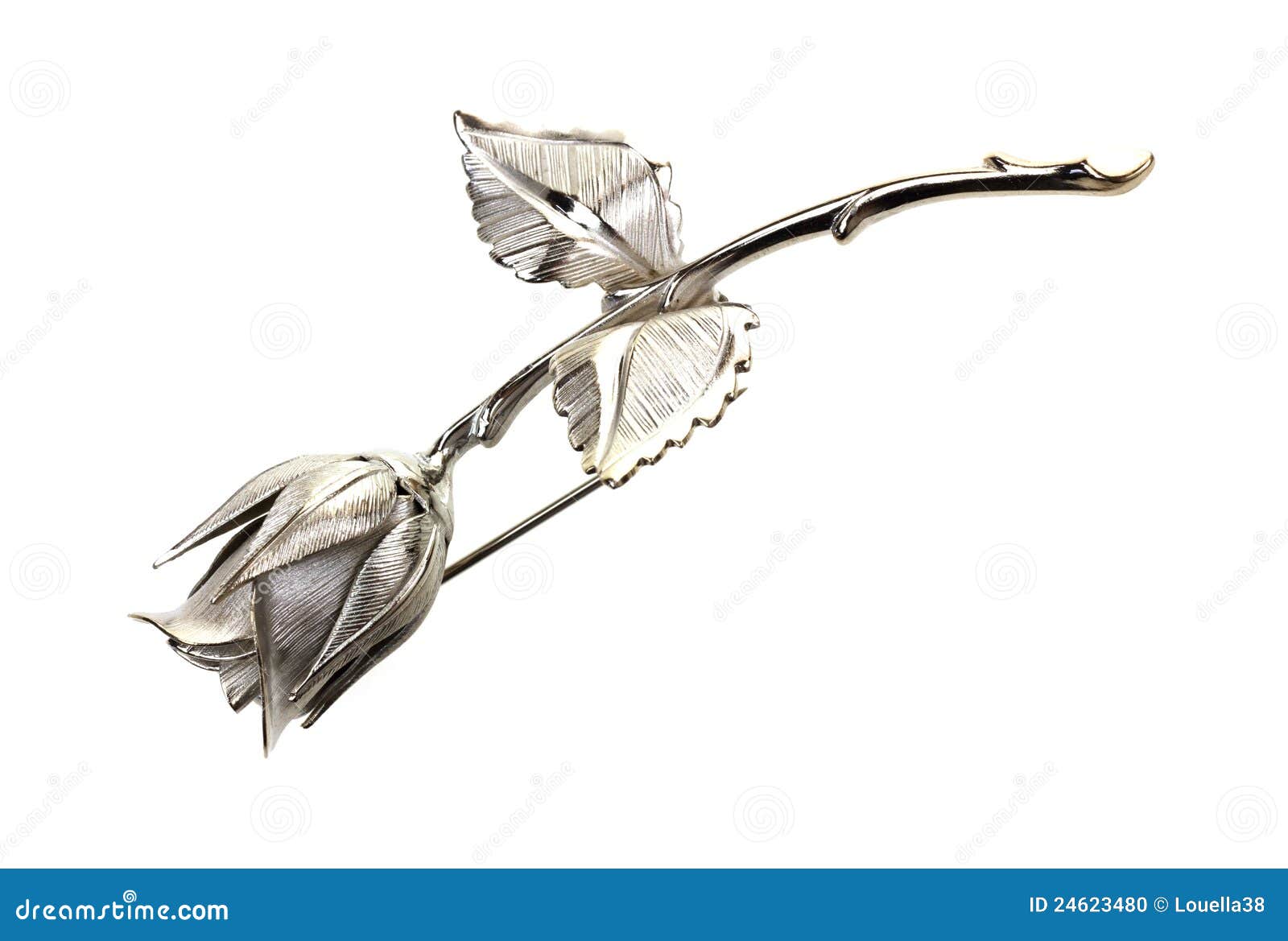Silver Rose Pin stock photo. Image of safety, rose, overhead 24623480