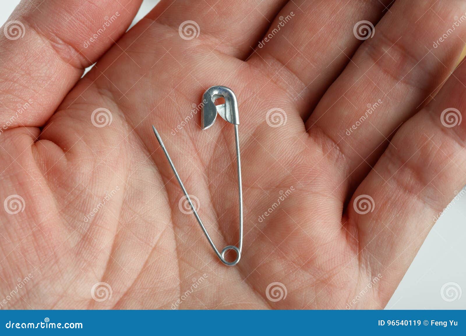 Silver safety pin stock image. Image of steel, spike 96540119
