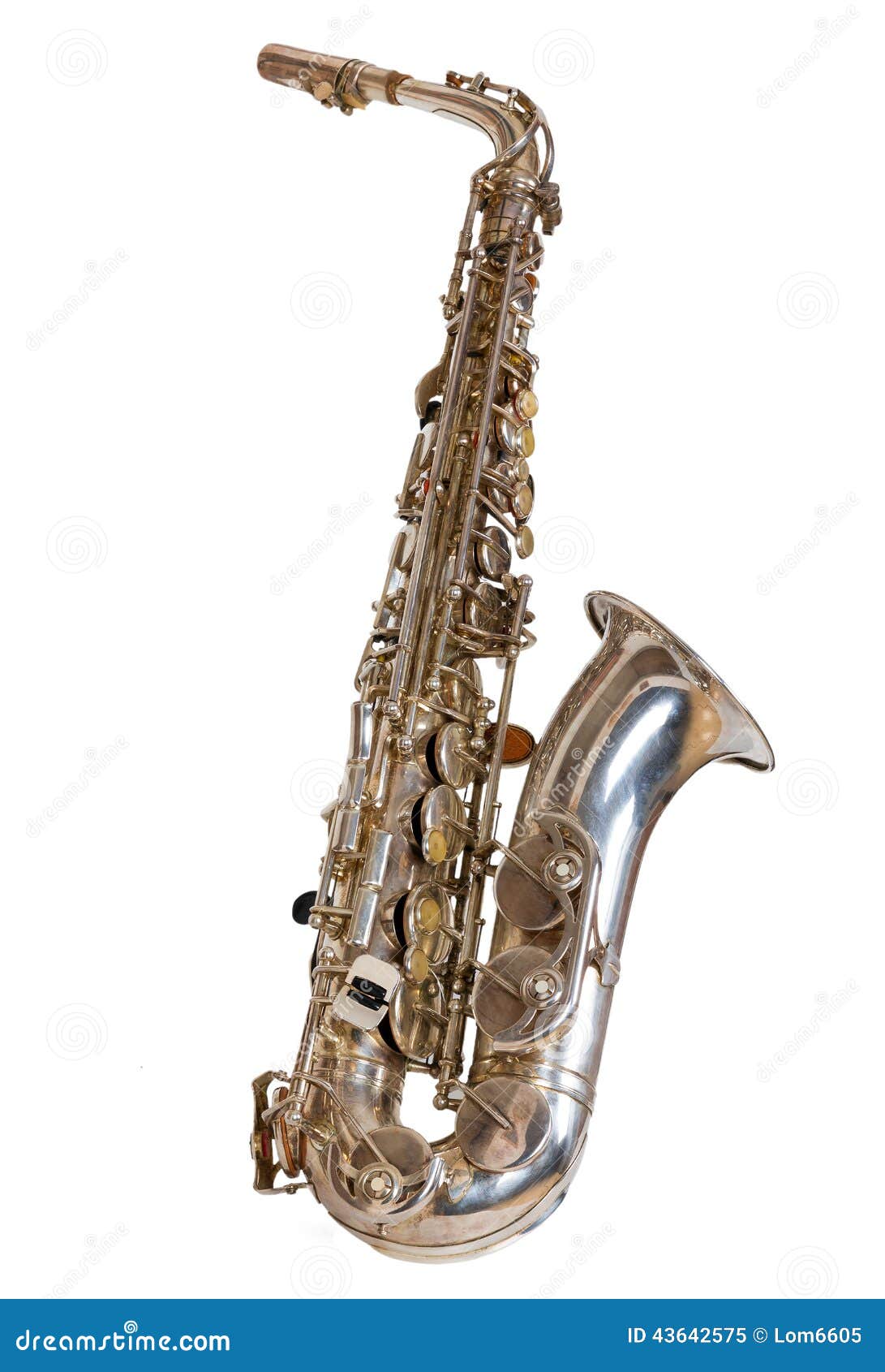 Silver saxophone stock image. Image of reflection, light 43642575