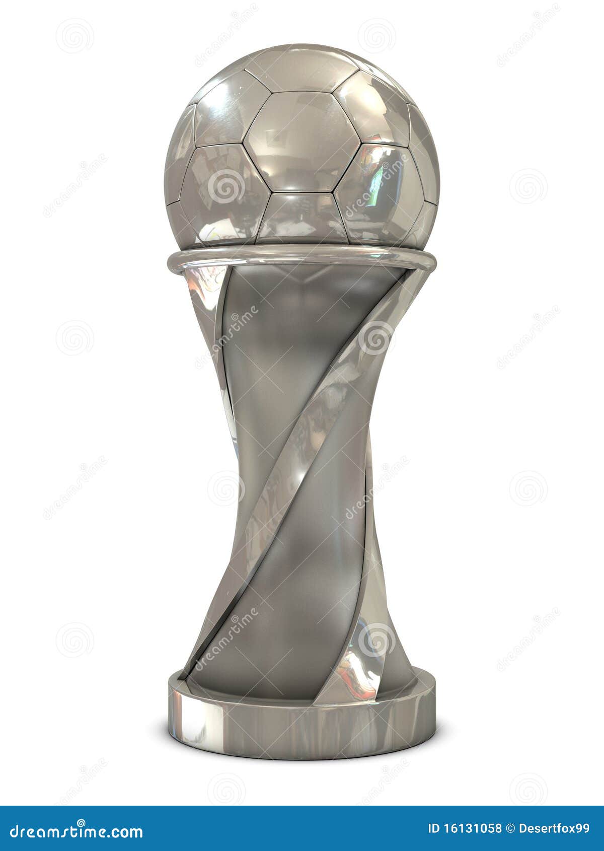 Silver Soccer Trophy with Ball Stock Illustration Illustration of